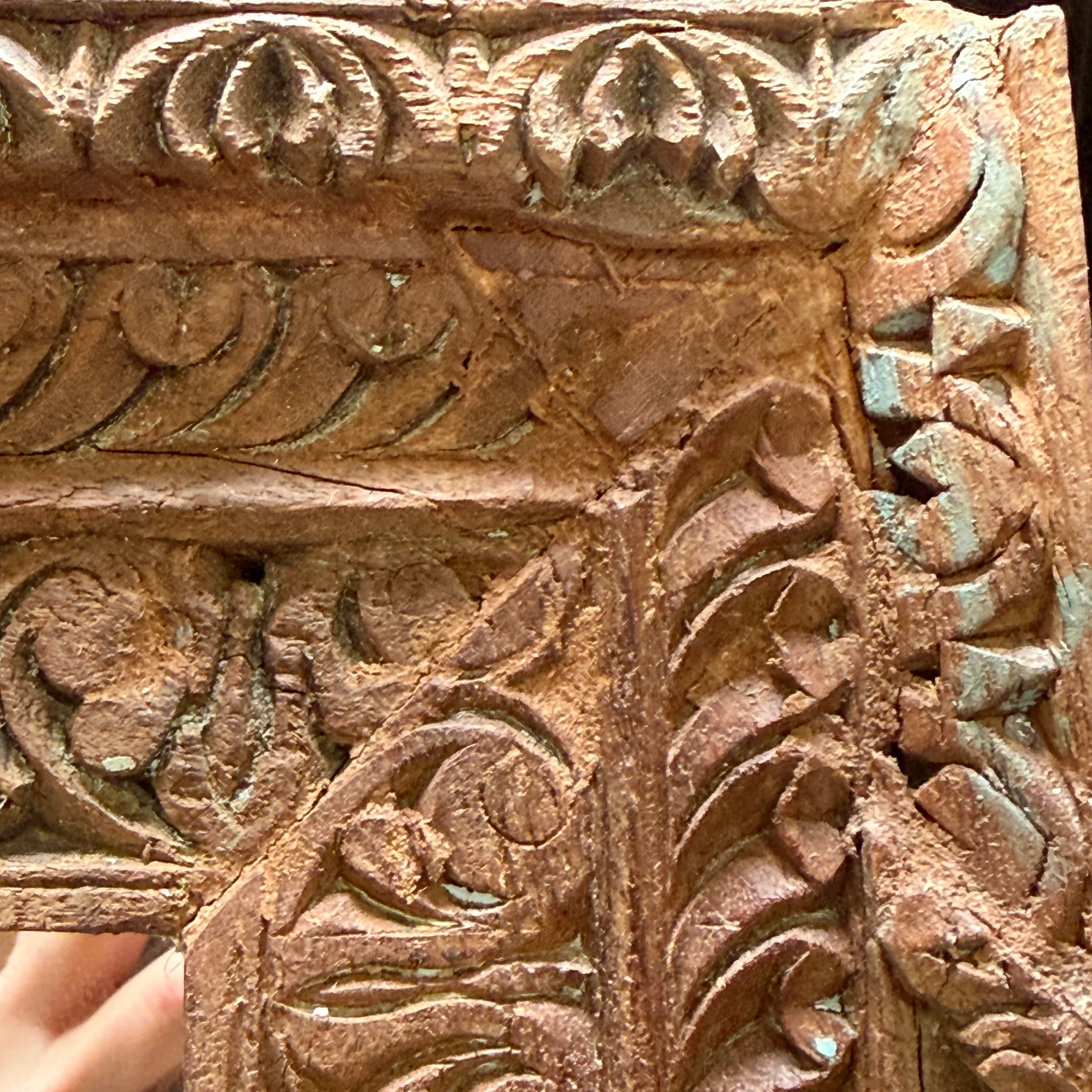 Antique Rustic Hand-Carved Wooden Full Length Mirror - Image 14