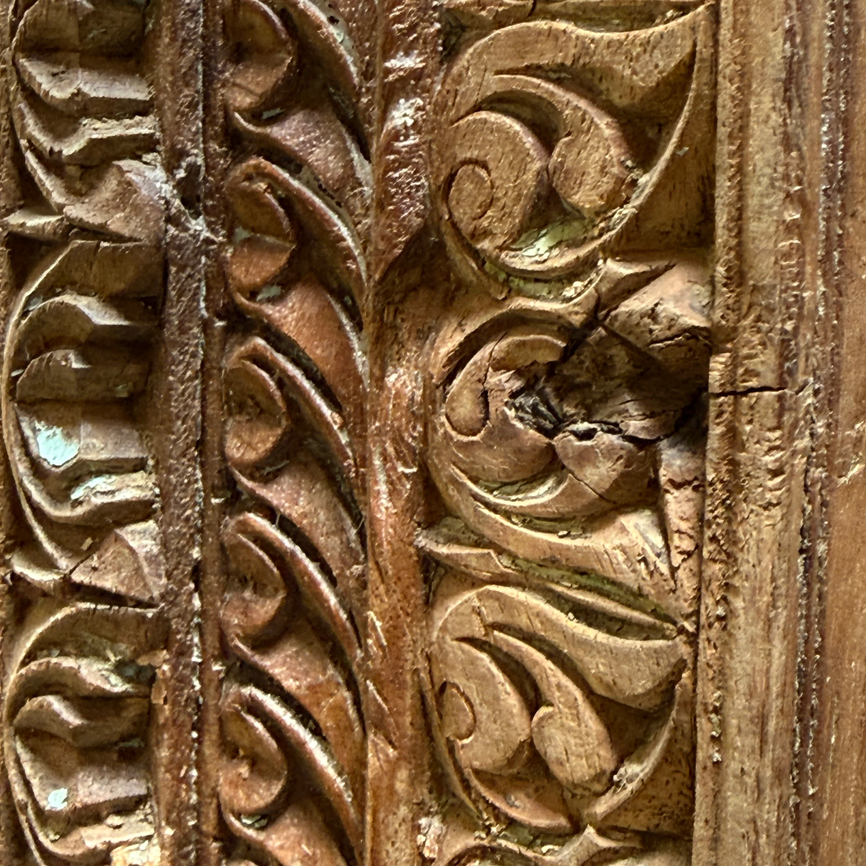 Antique Rustic Hand-Carved Wooden Full Length Mirror - Image 15