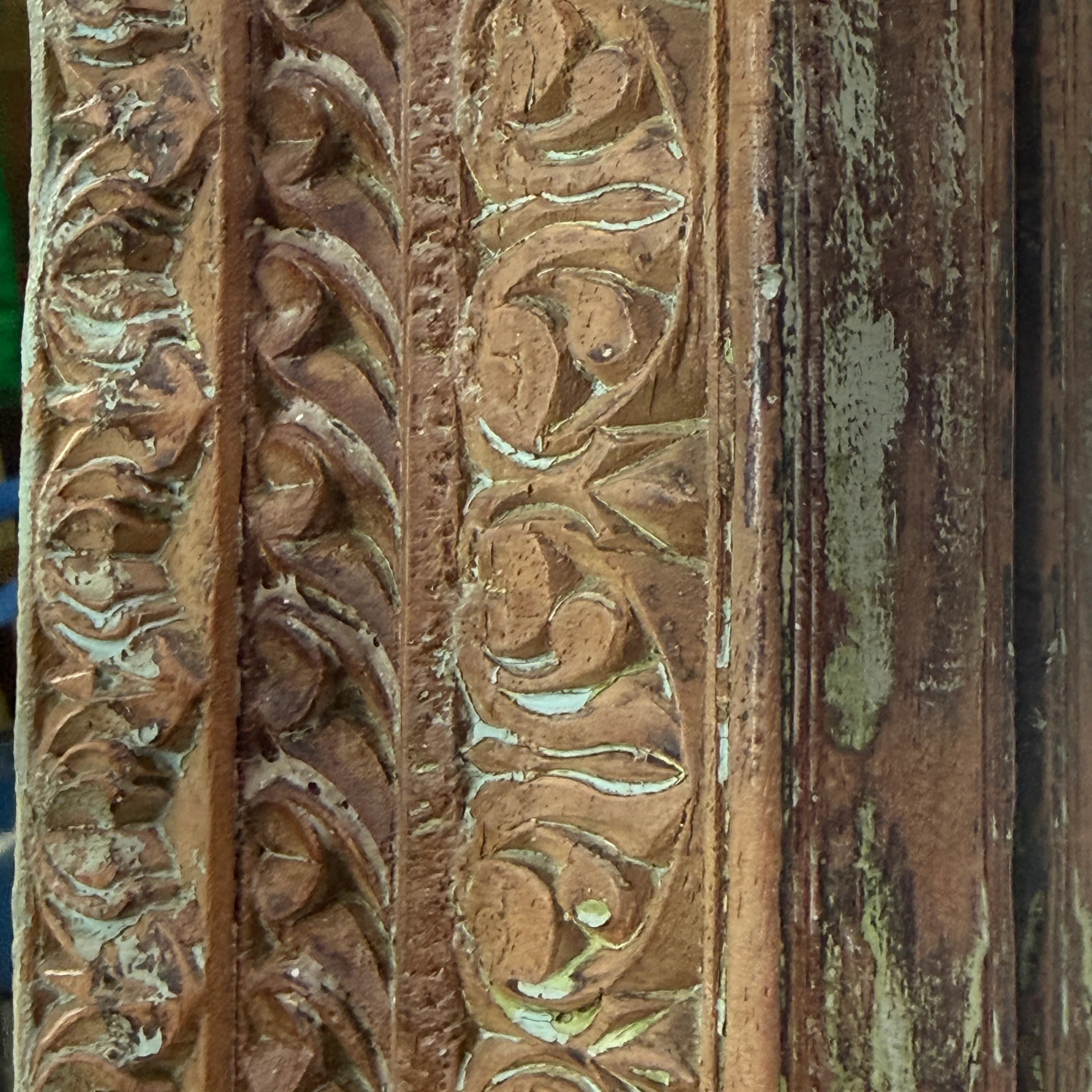 Antique Rustic Hand-Carved Wooden Full Length Mirror - Image 18