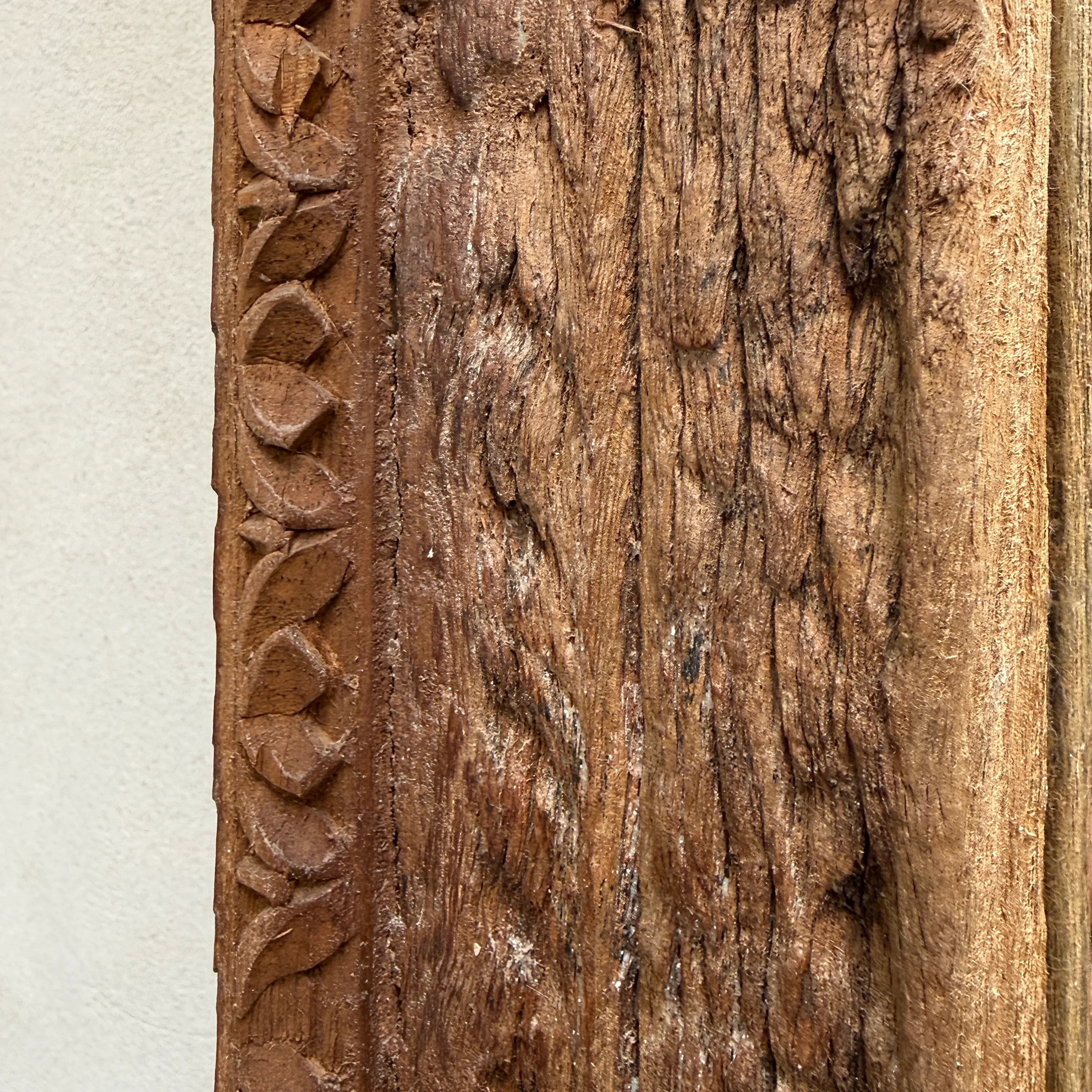 Antique Rustic Hand-Carved Wooden Full Length Mirror - Image 22