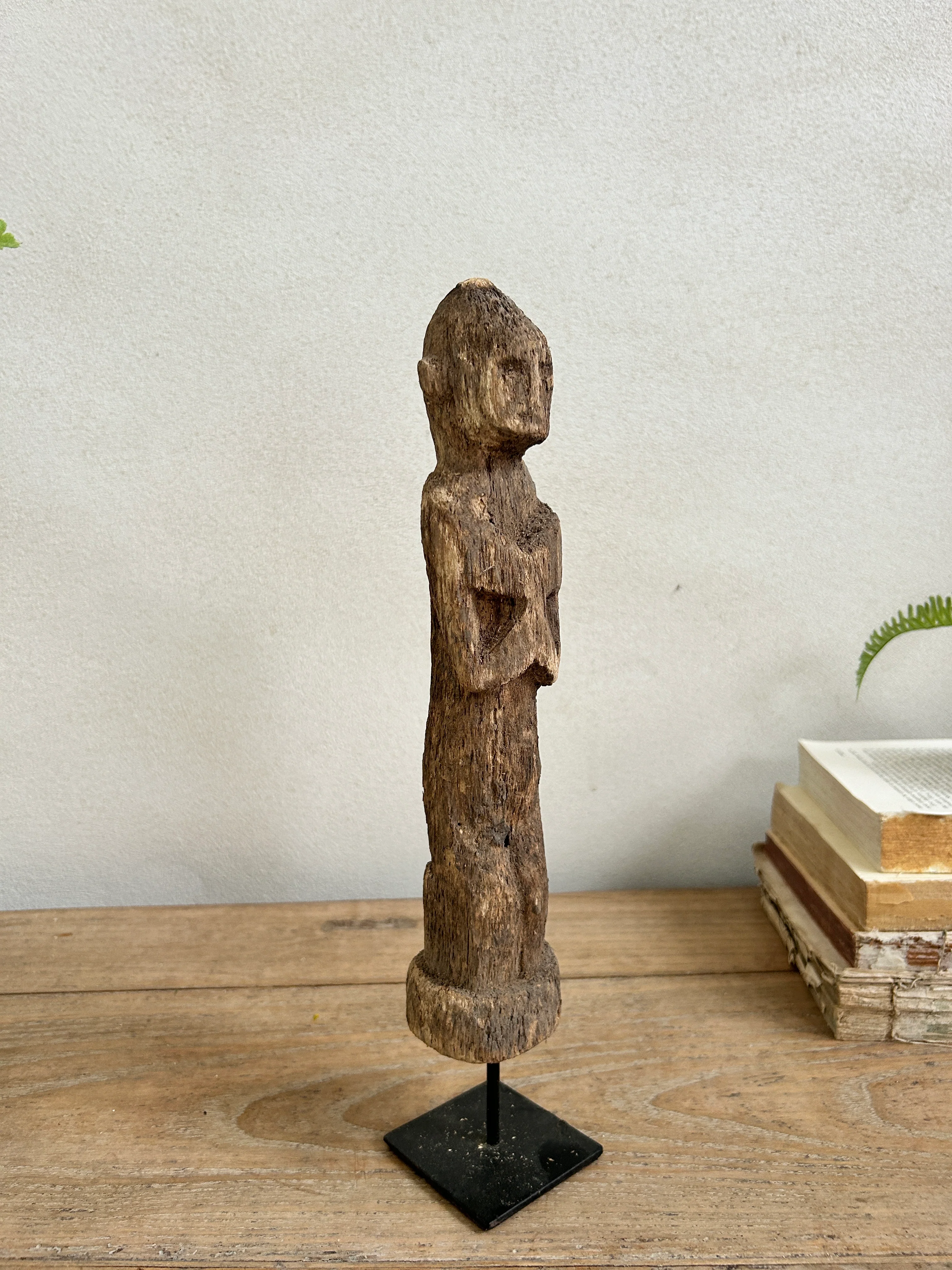 Antique hand-carved wooden statues on stand | Wira - Image 10