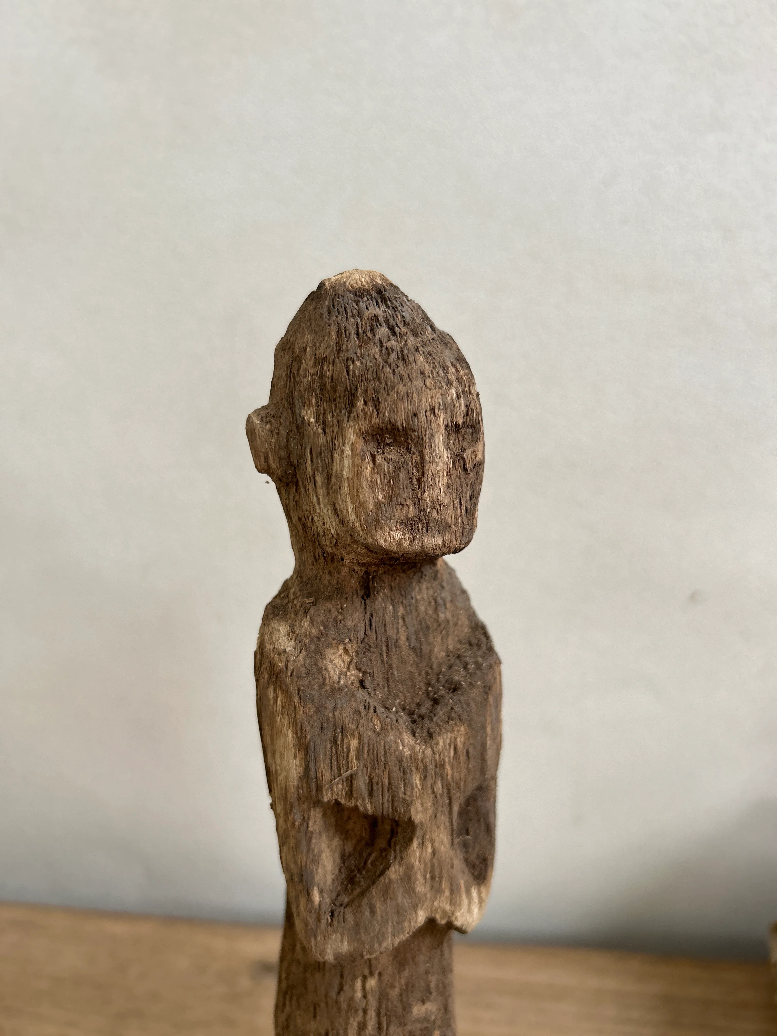 Antique hand-carved wooden statues on stand | Wira - Image 11