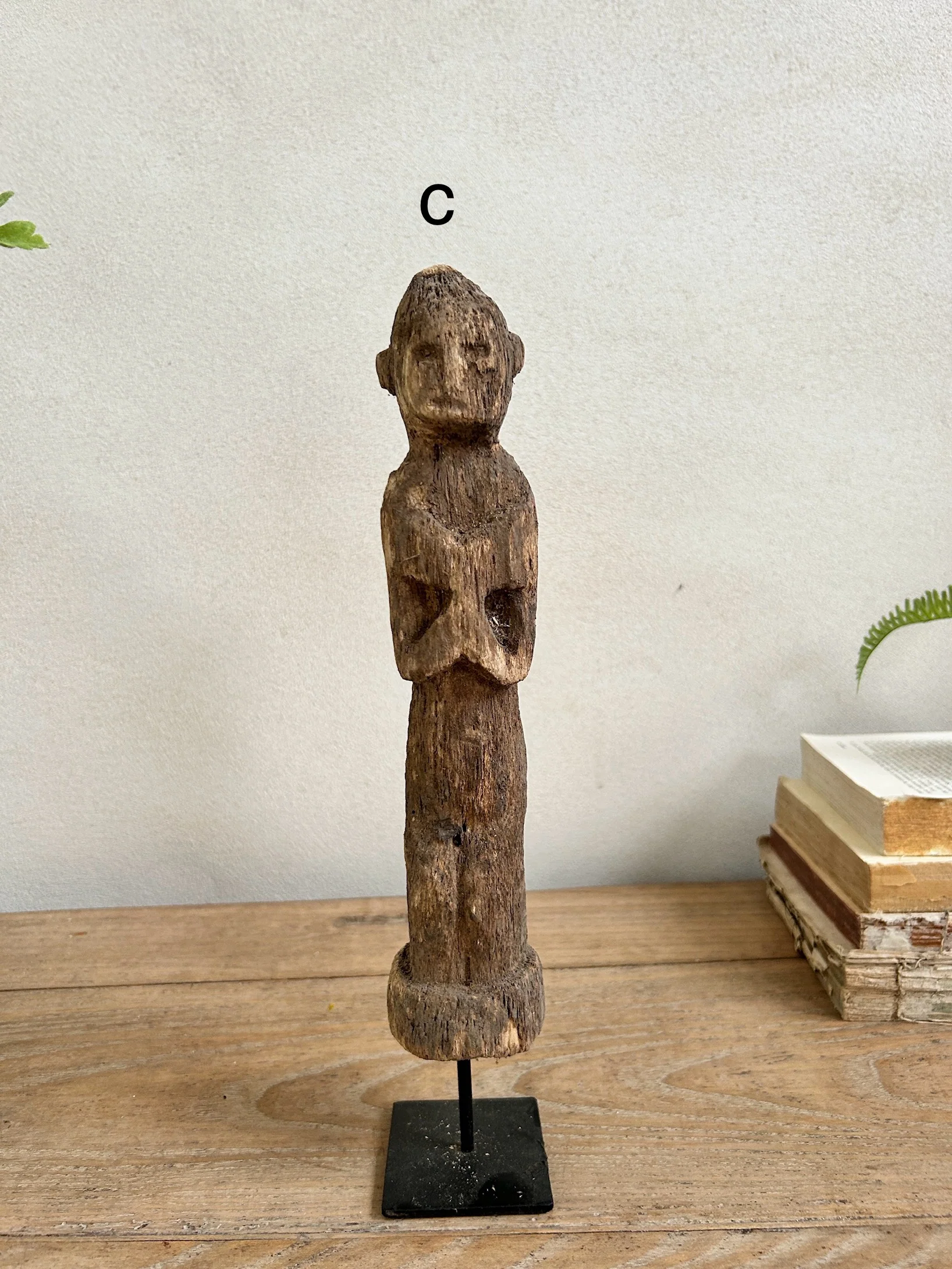 Antique hand-carved wooden statues on stand | Wira - Image 9