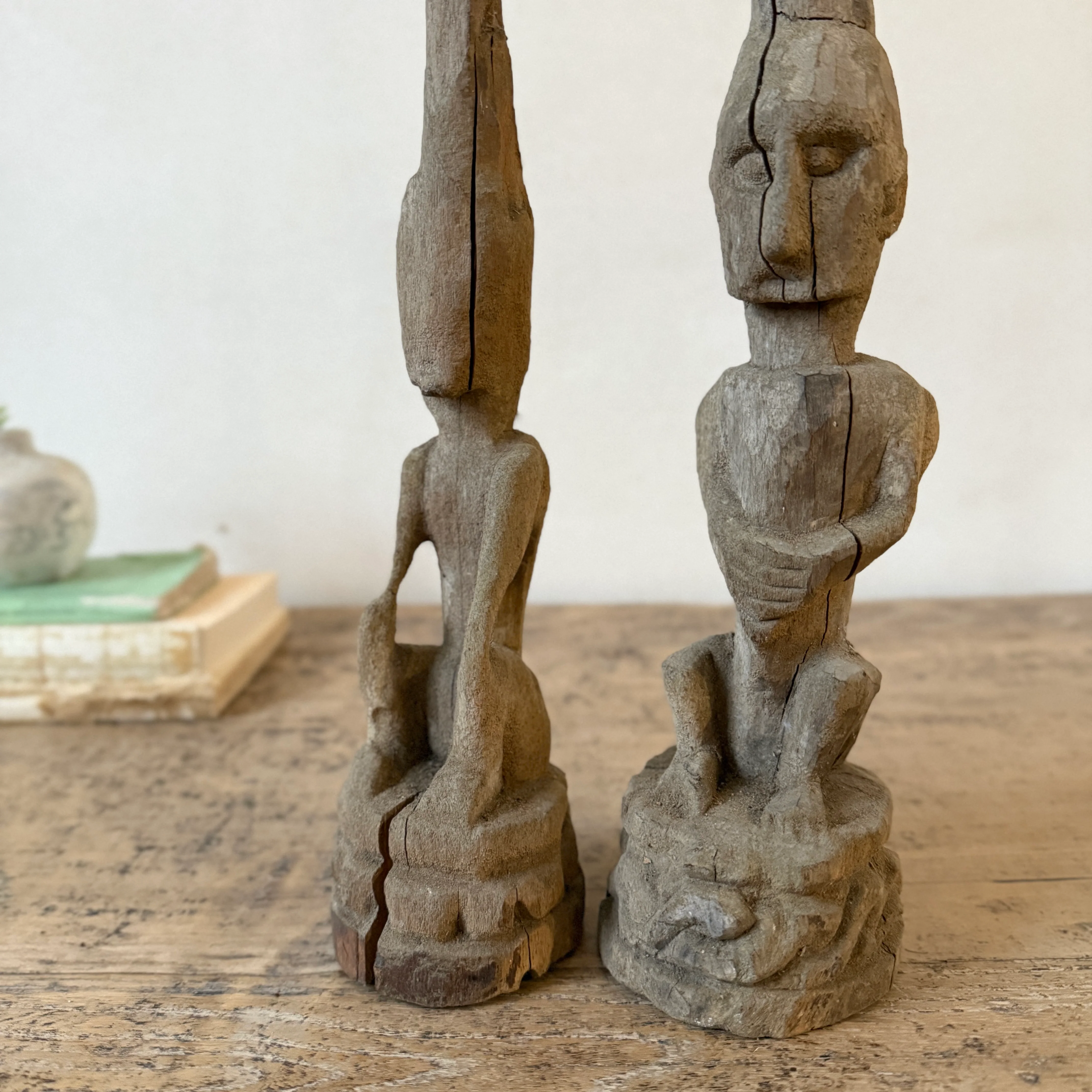 Antique Hand - Carved Wooden tribal head sculpture | Cayha - Image 2