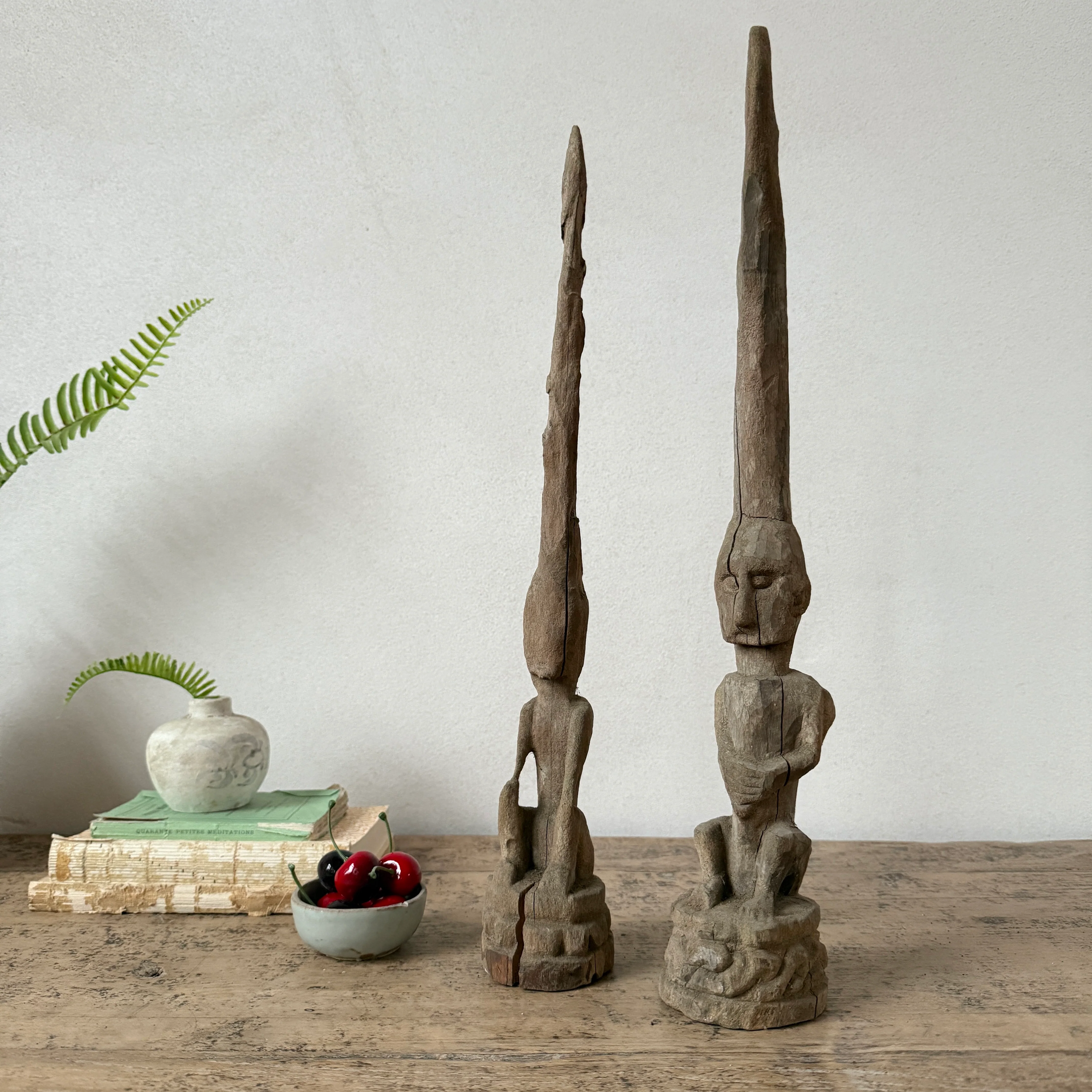 Antique Hand - Carved Wooden tribal head sculpture | Cayha - Image 3