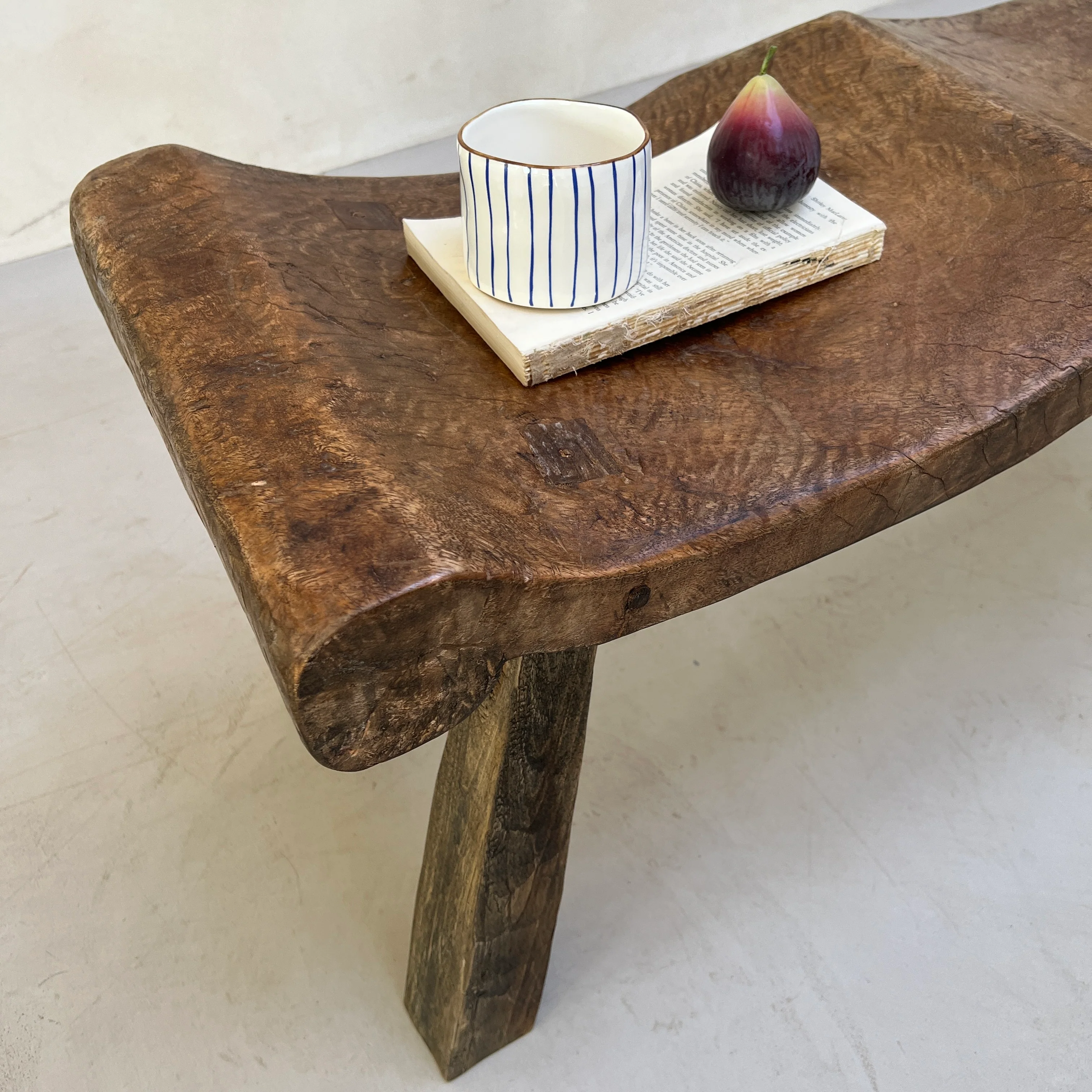 Antique Handcarved Curved Bench | Two seats - Image 6