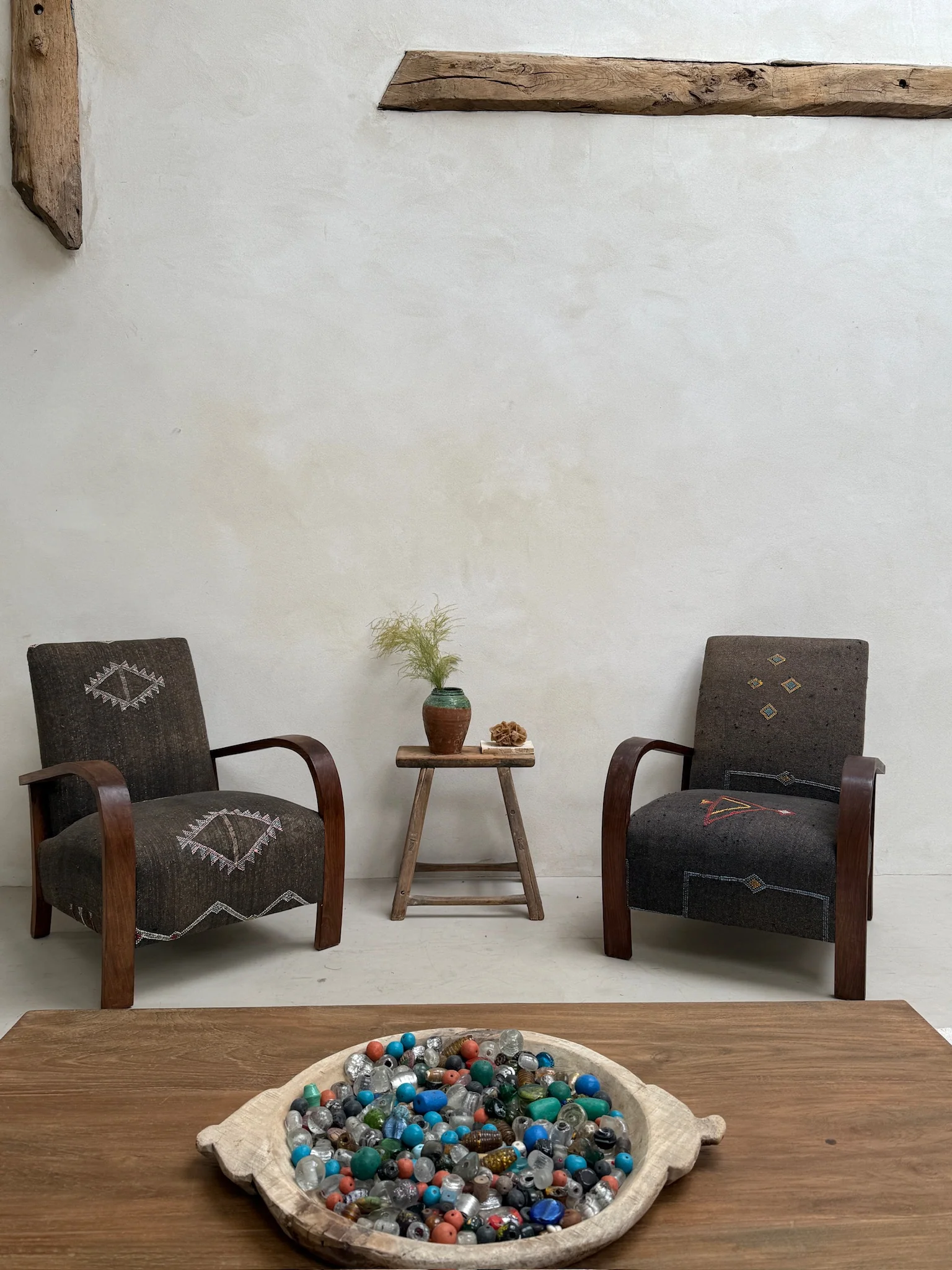 Antique Handwoven Kilim Armchair - Image 5