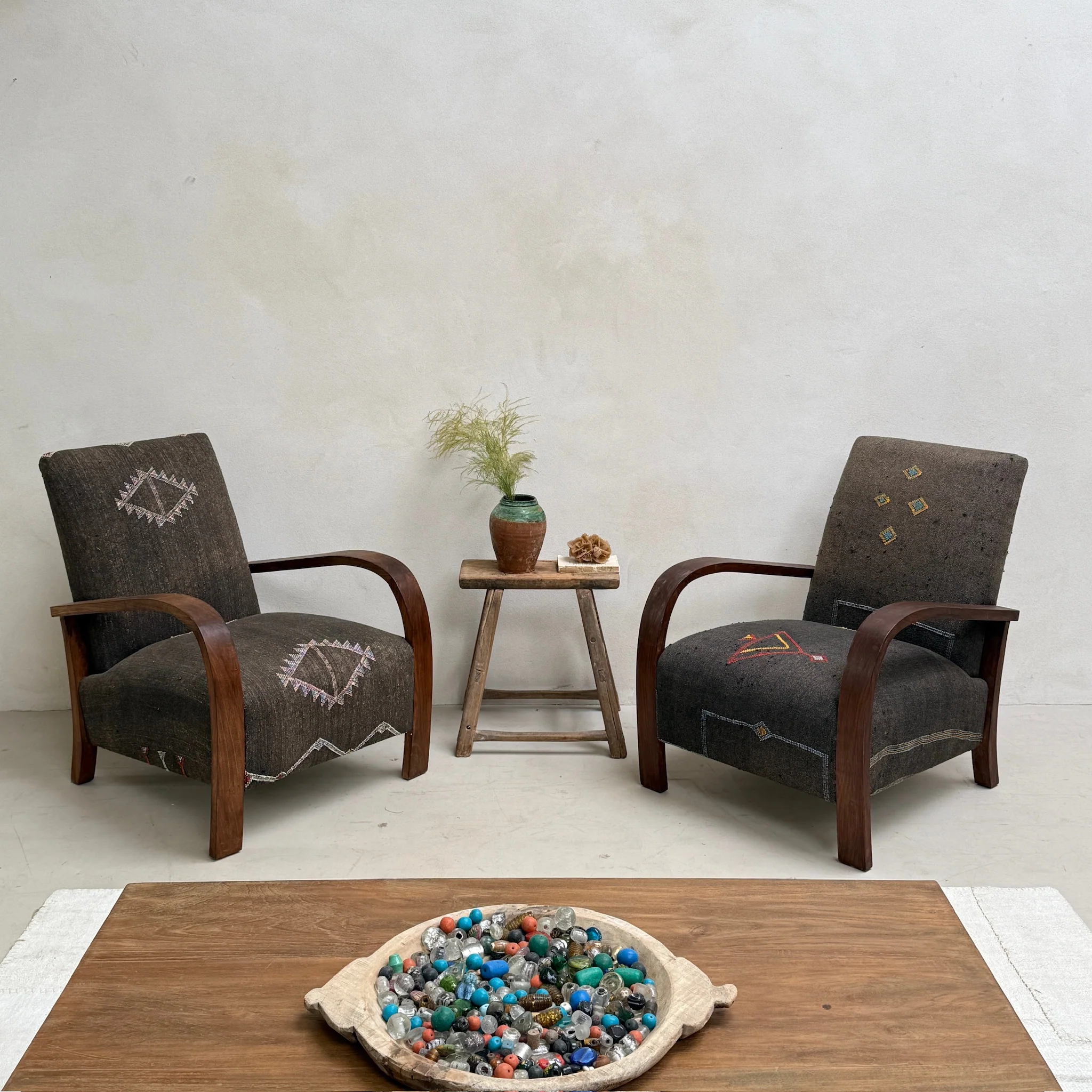 Antique Handwoven Kilim Armchair - Image 6