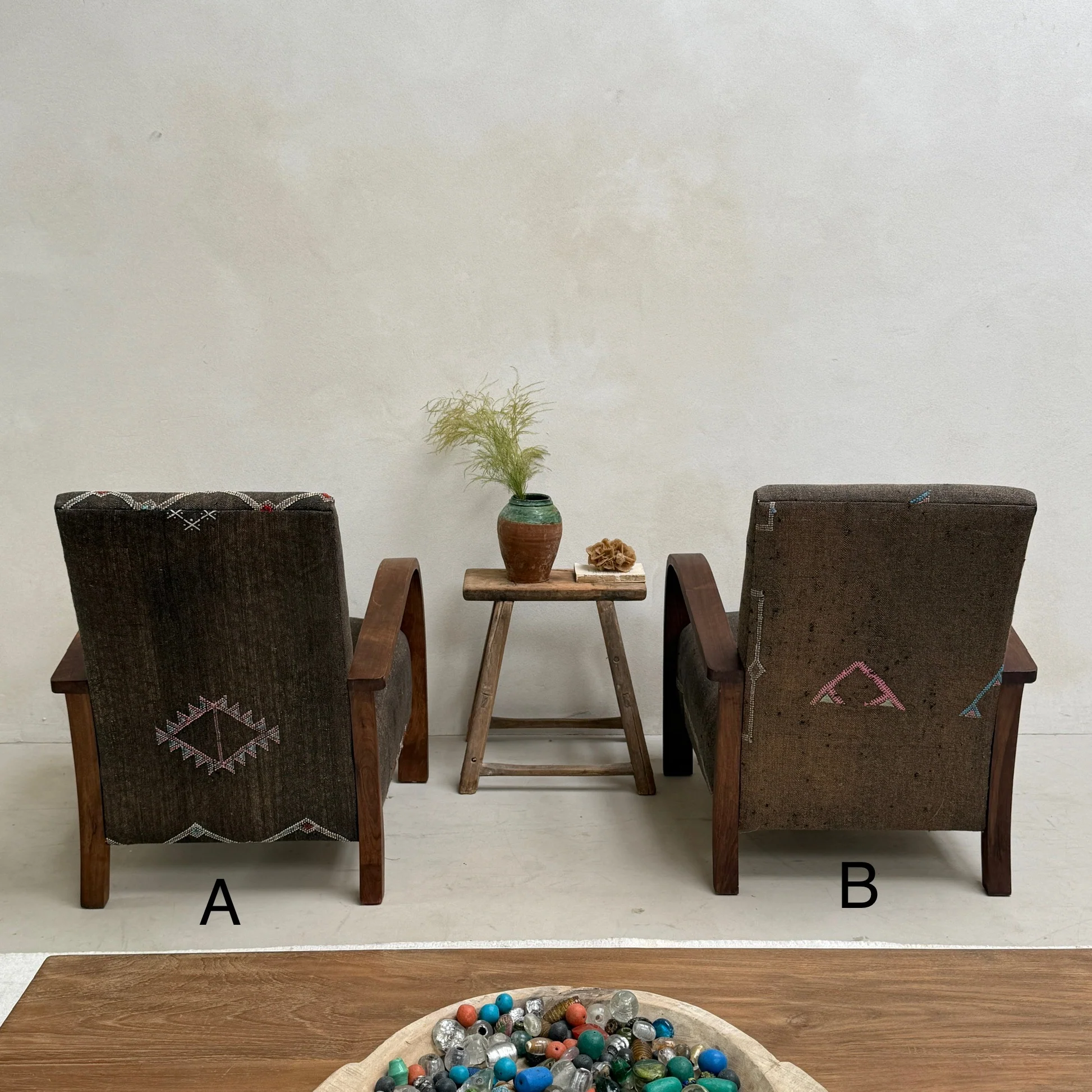 Antique Handwoven Kilim Armchair - Image 7
