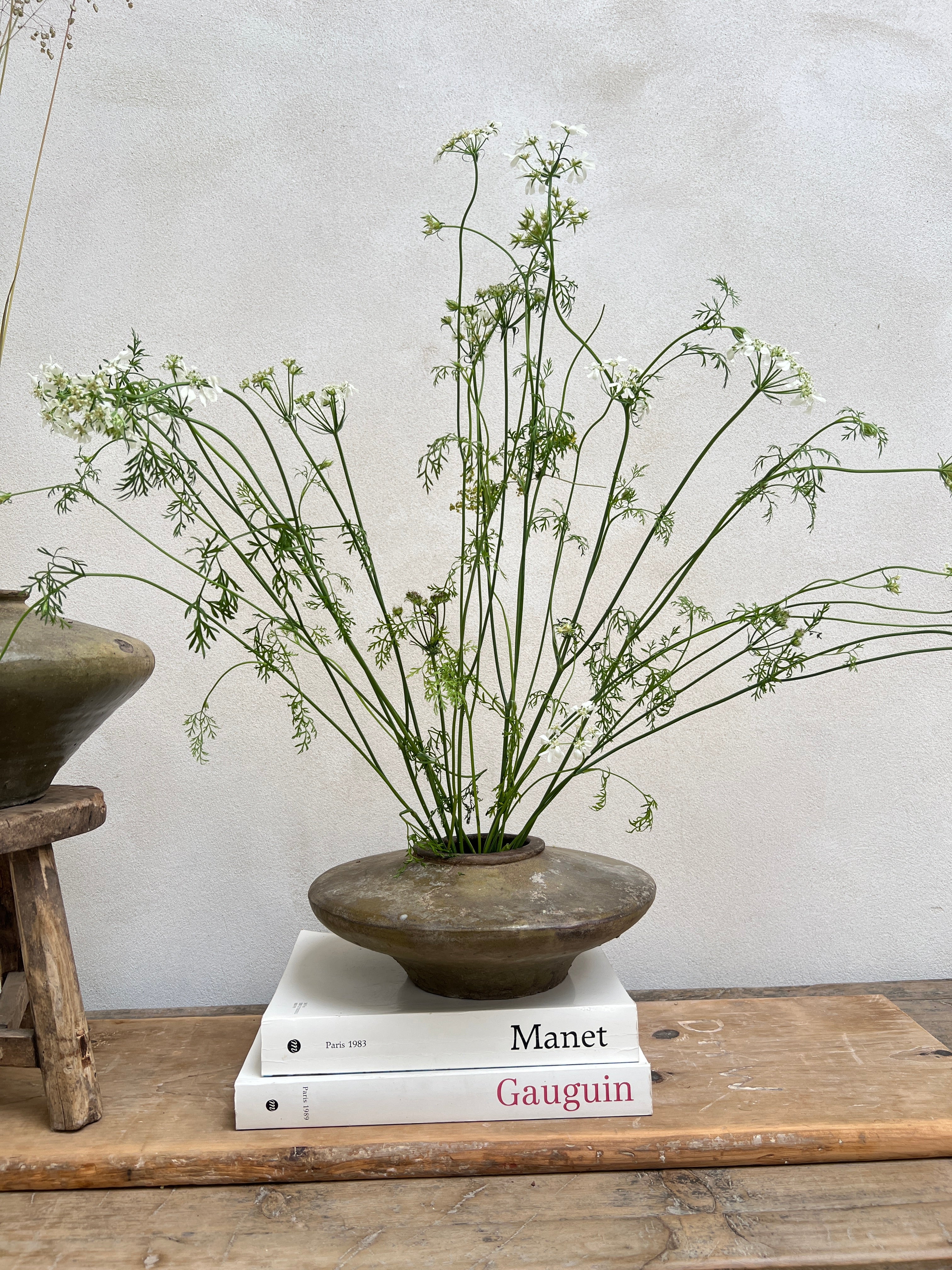 Antique Ikebana low vase | Green - Image 4