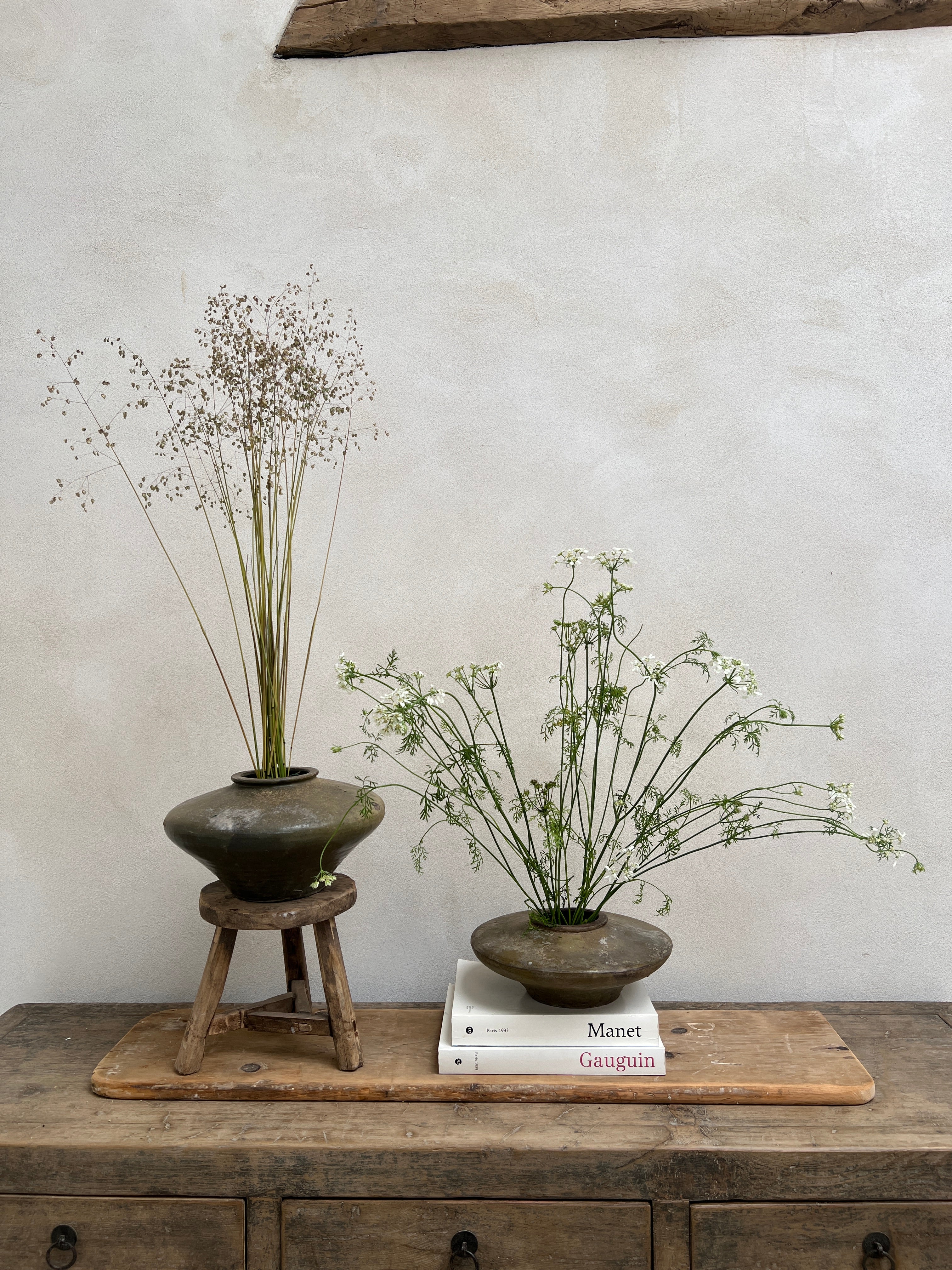 Antique Ikebana low vase | Green - Image 7