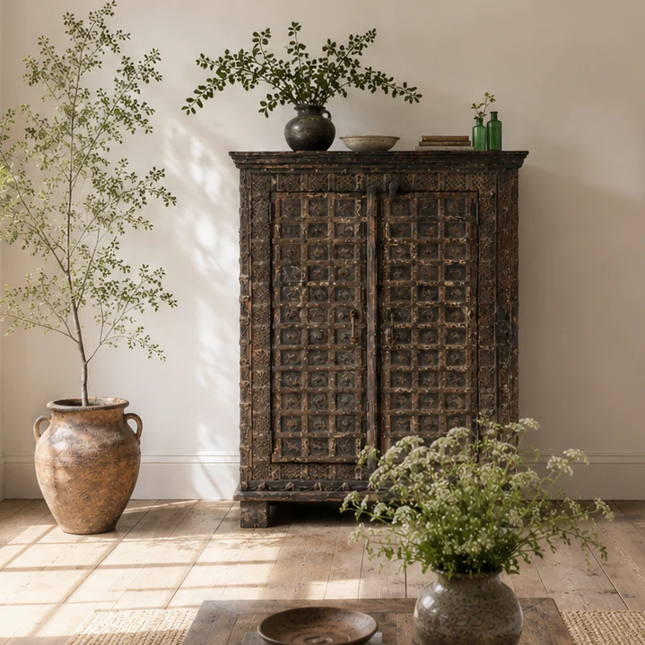 Antique Indian Dowry Chest Cupboard | Jardin - Image 2