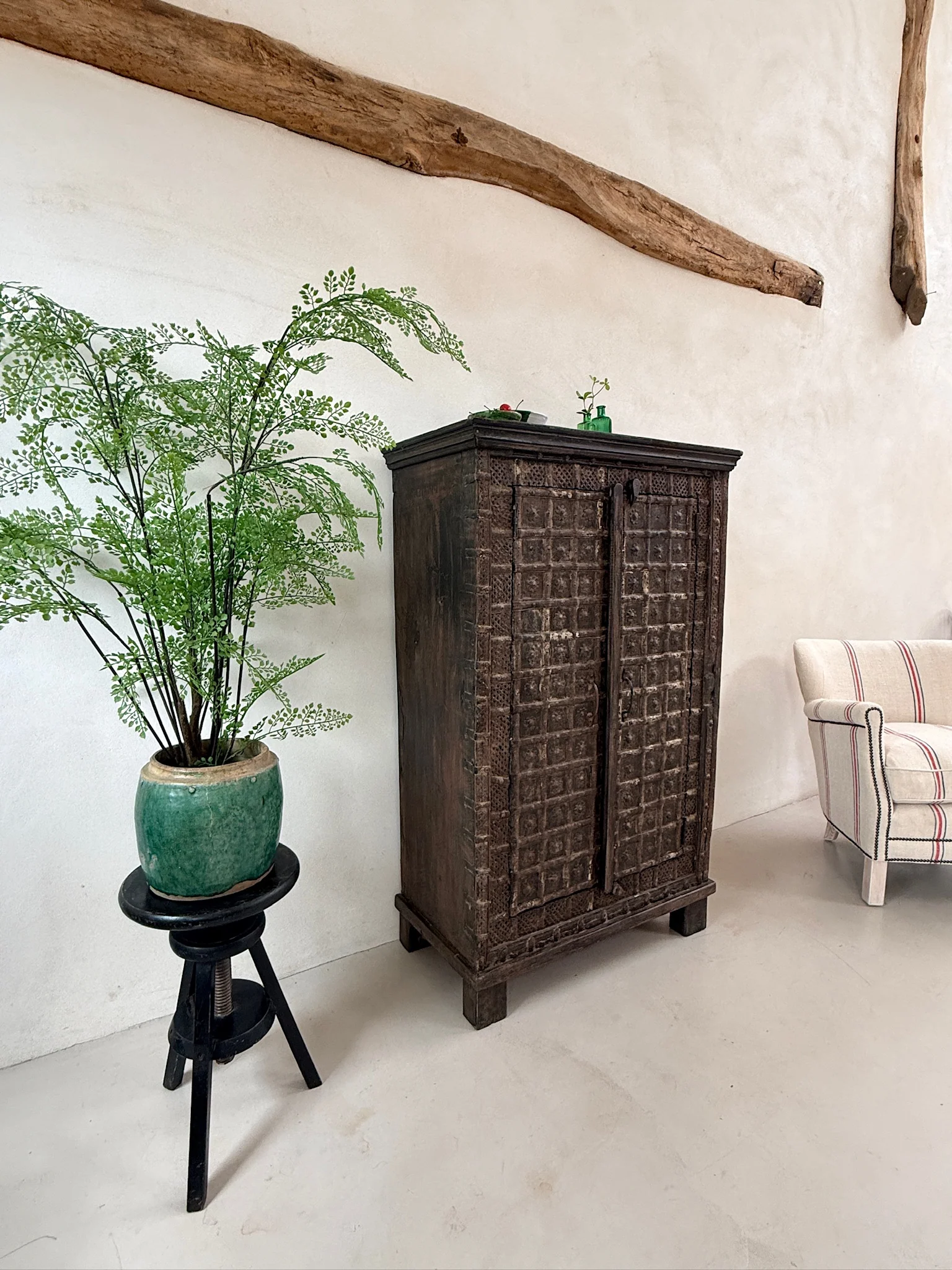 Antique Indian Dowry Chest Cupboard | Jardin - Image 3
