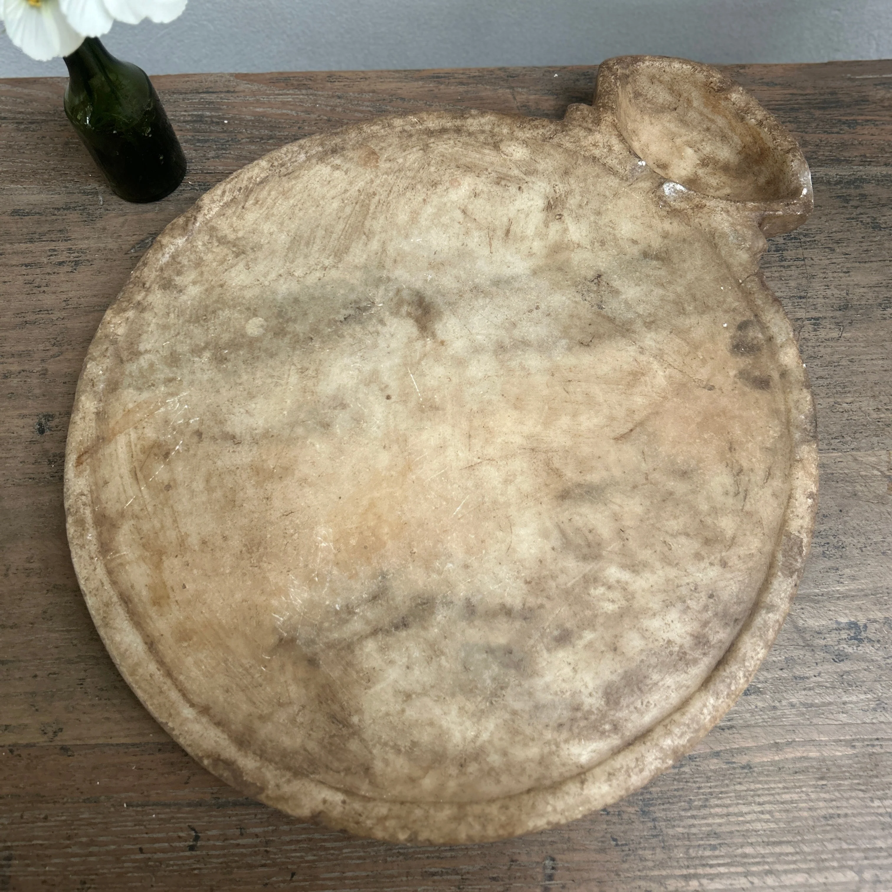 Antique Indian Marble Chapati Plate - Image 2