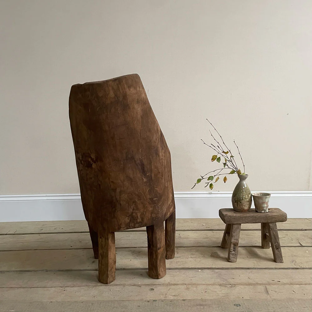 Antique Indian primitive seat | Tabitha - Image 3