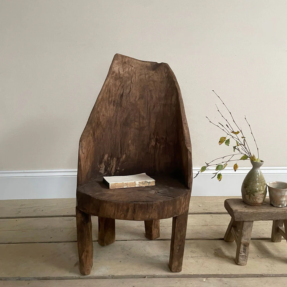 Antique Indian primitive seat | Tabitha - Image 4