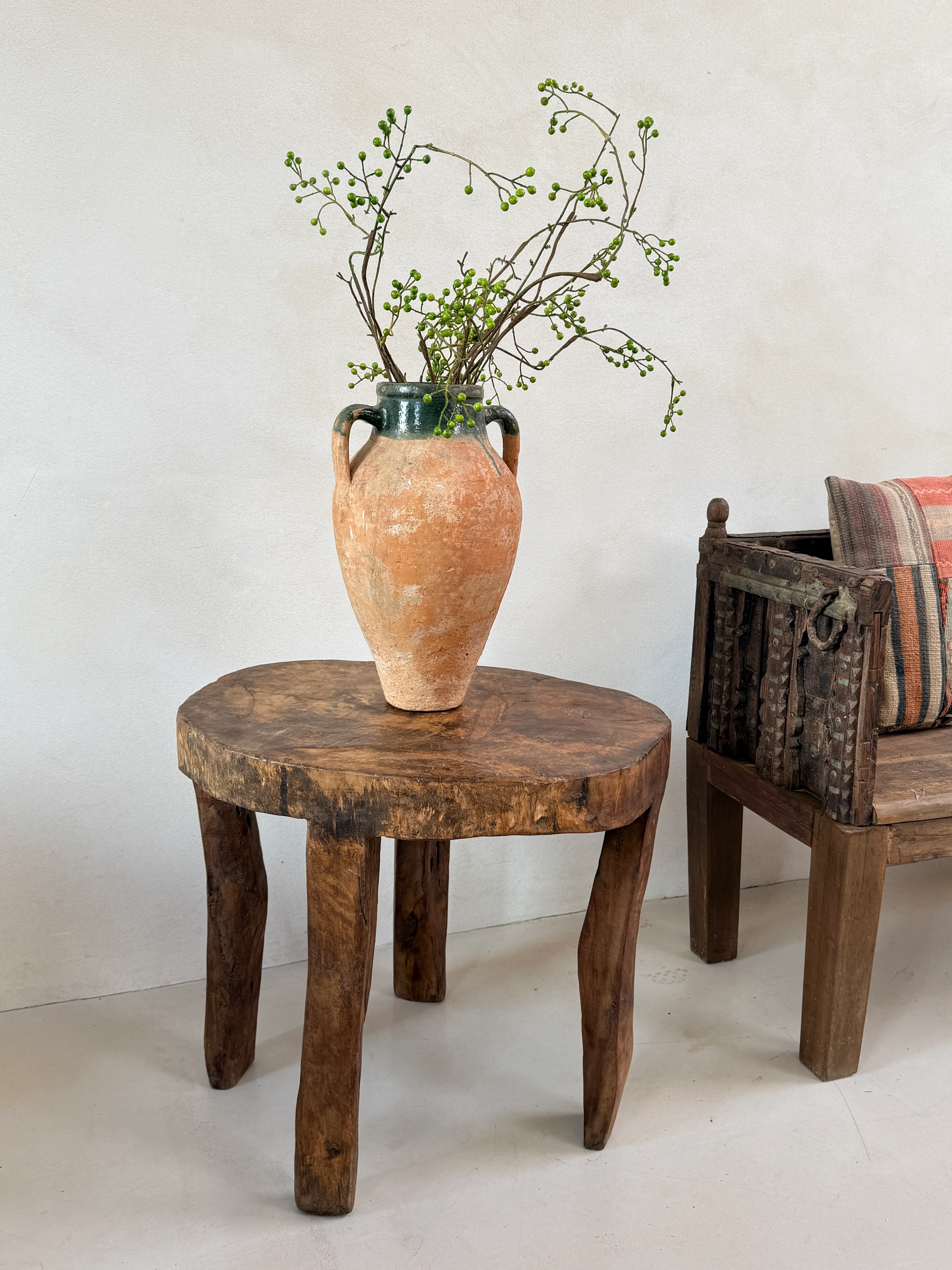 Large Antique Hand Carved Tree Stump Side Tables - Image 2