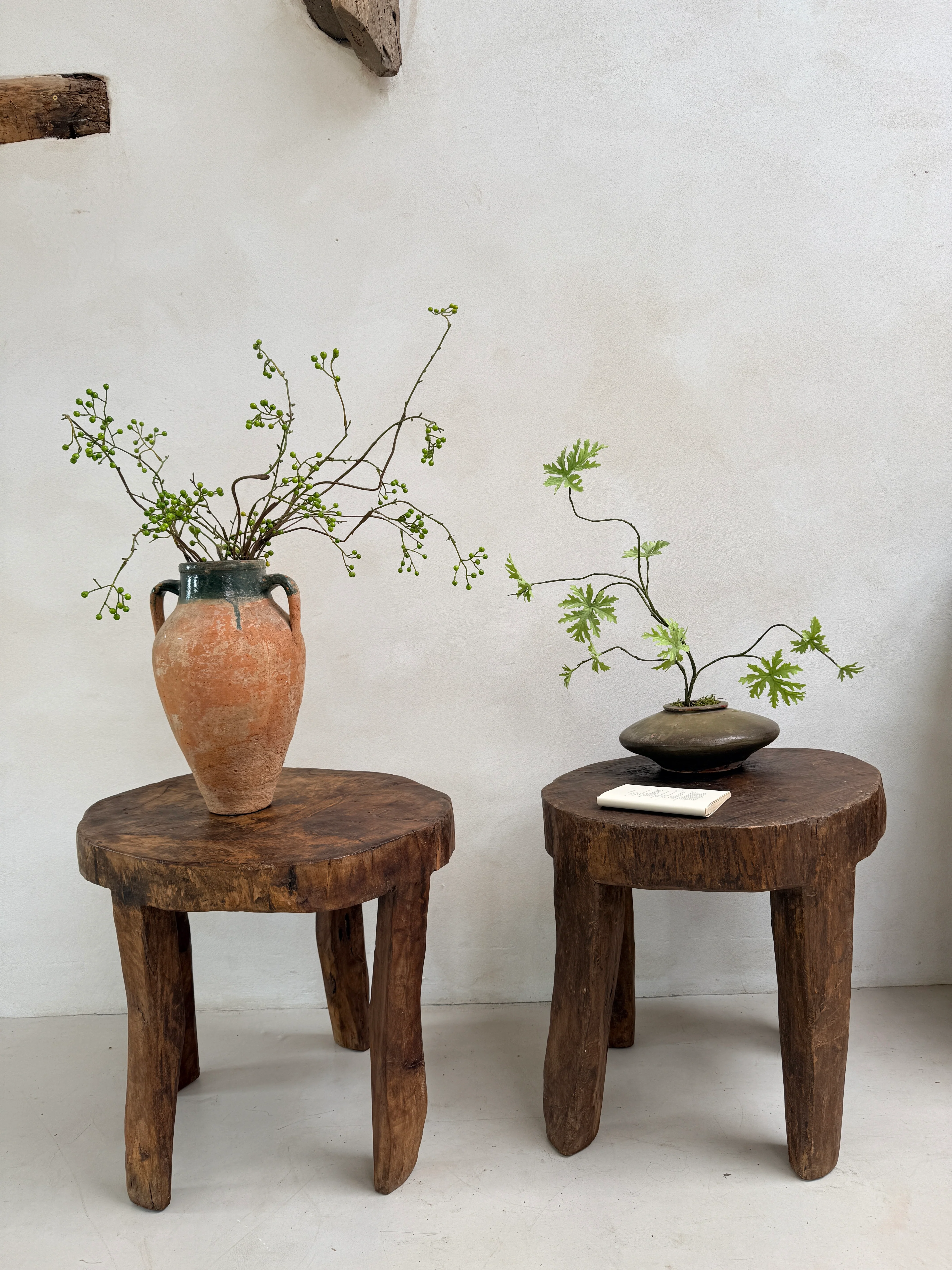 Large Antique Hand Carved Tree Stump Side Tables - Image 3