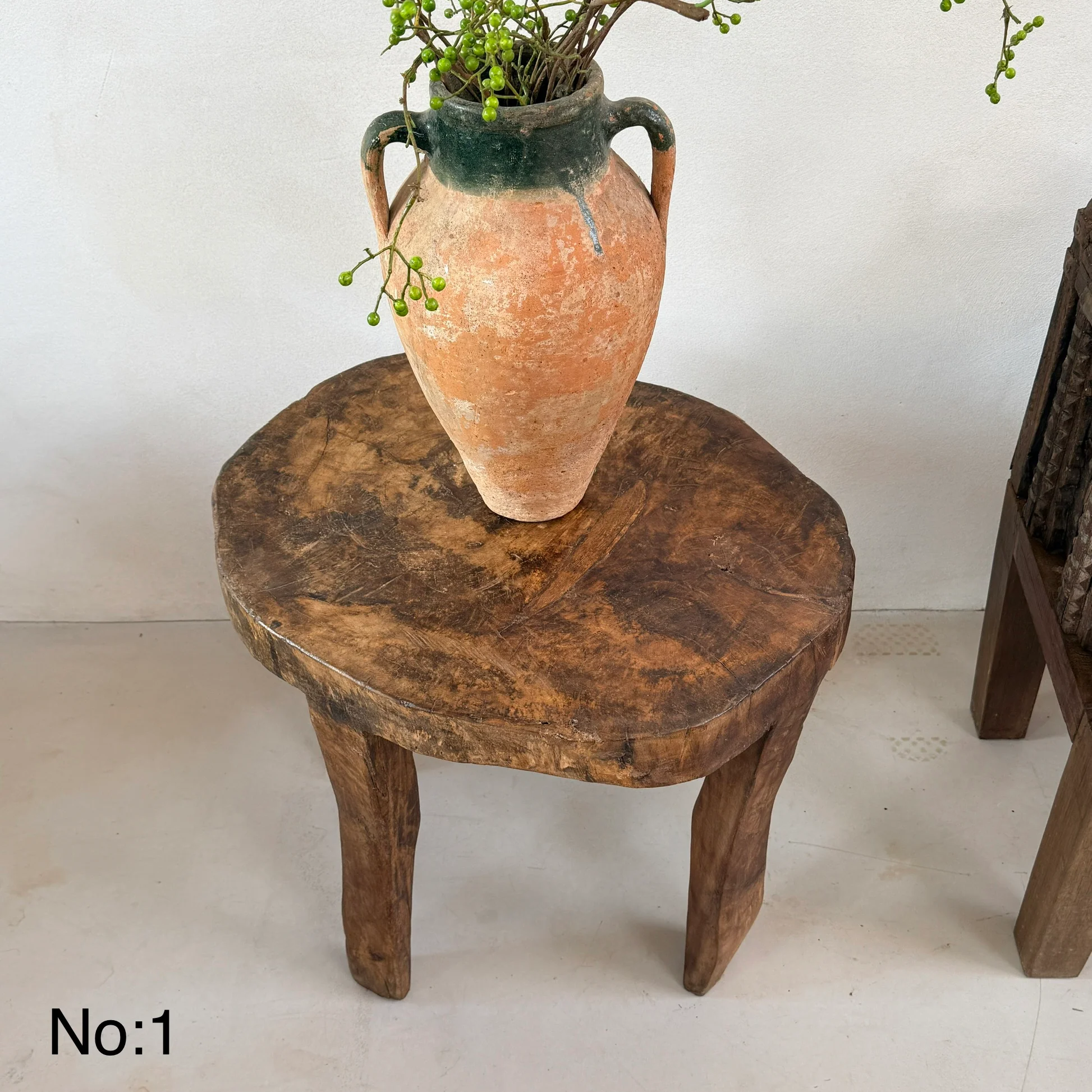 Large Antique Hand Carved Tree Stump Side Tables - Image 4