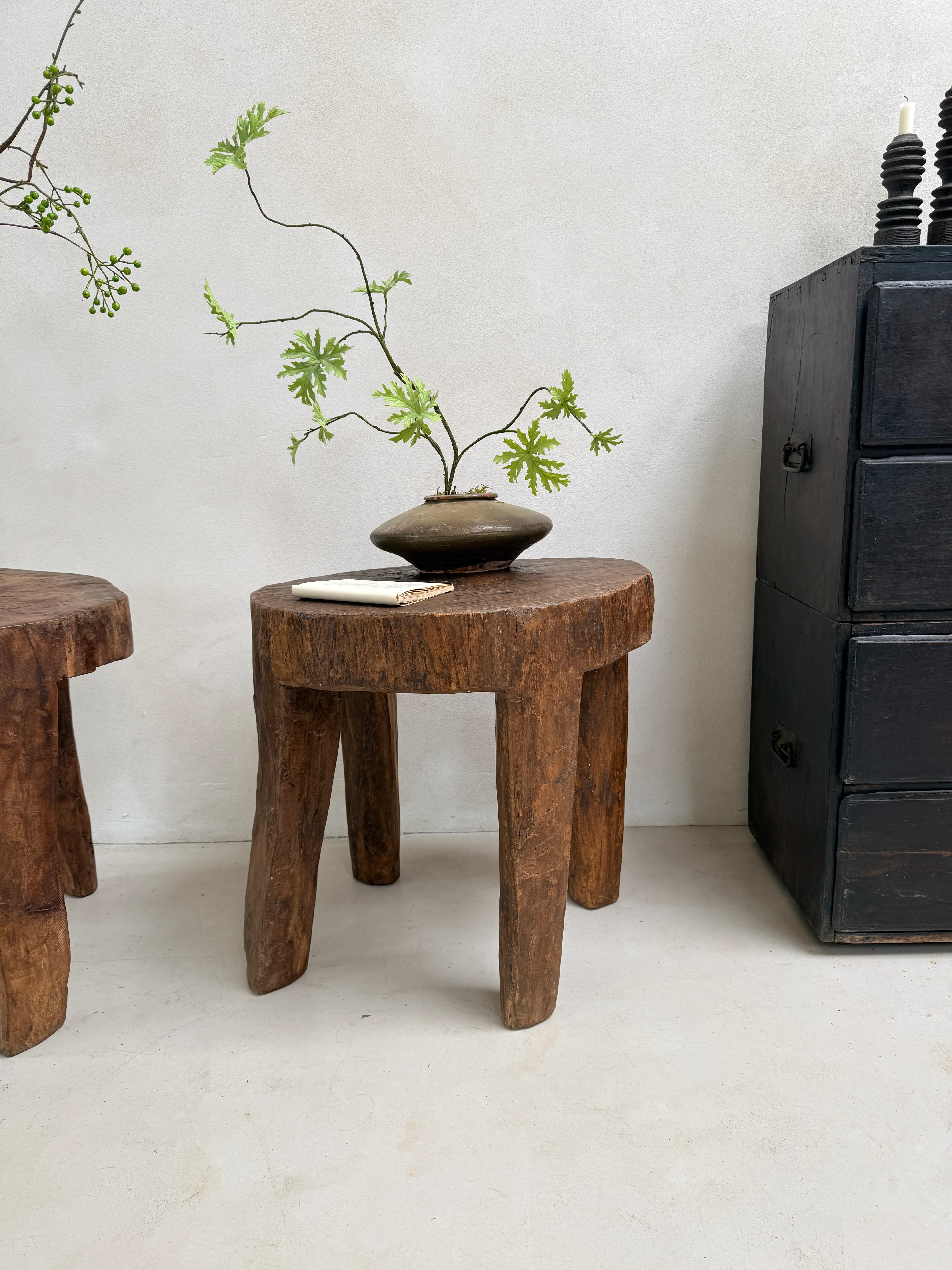 Large Antique Hand Carved Tree Stump Side Tables - Image 6