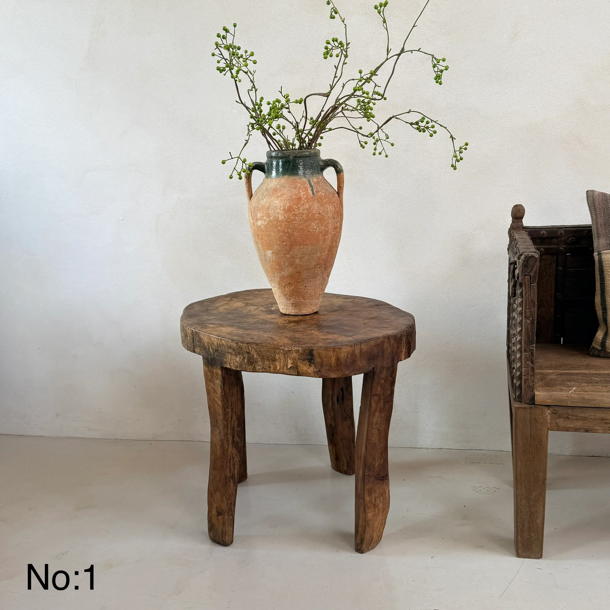 Large Antique Hand Carved Tree Stump Side Tables - Image 7