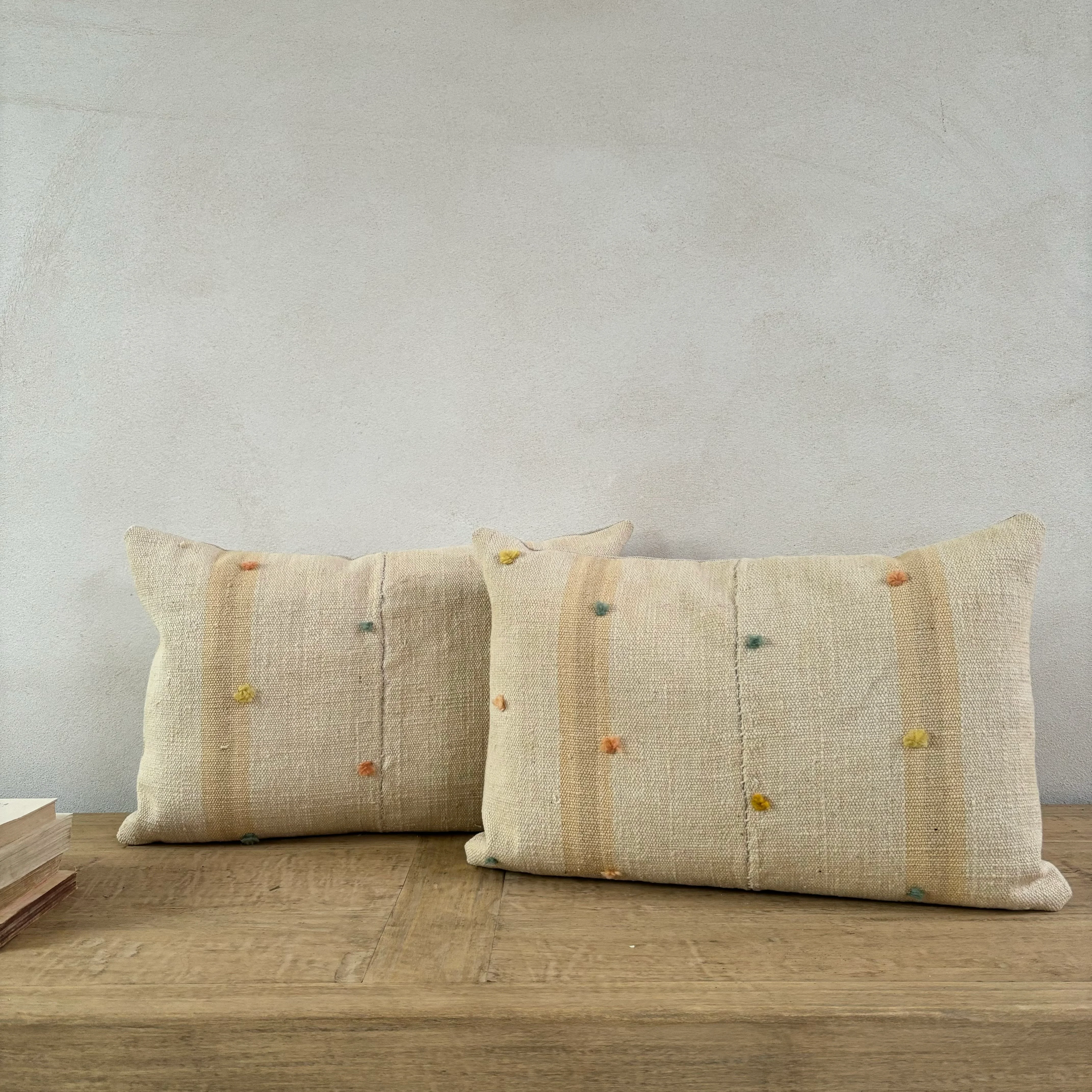 Antique Linen handstitched Cushion | Rectangle - Image 2