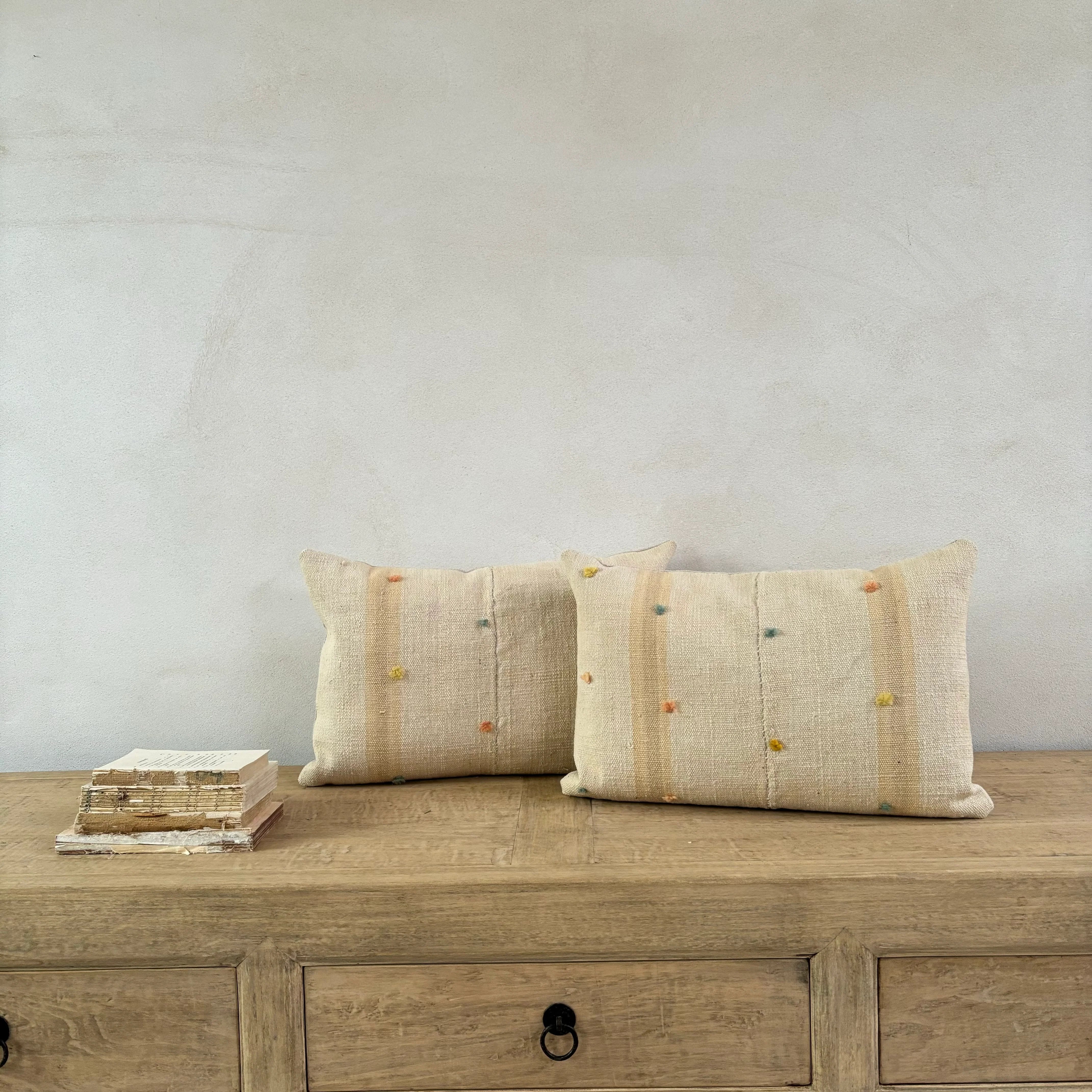 Antique Linen handstitched Cushion | Rectangle - Image 6