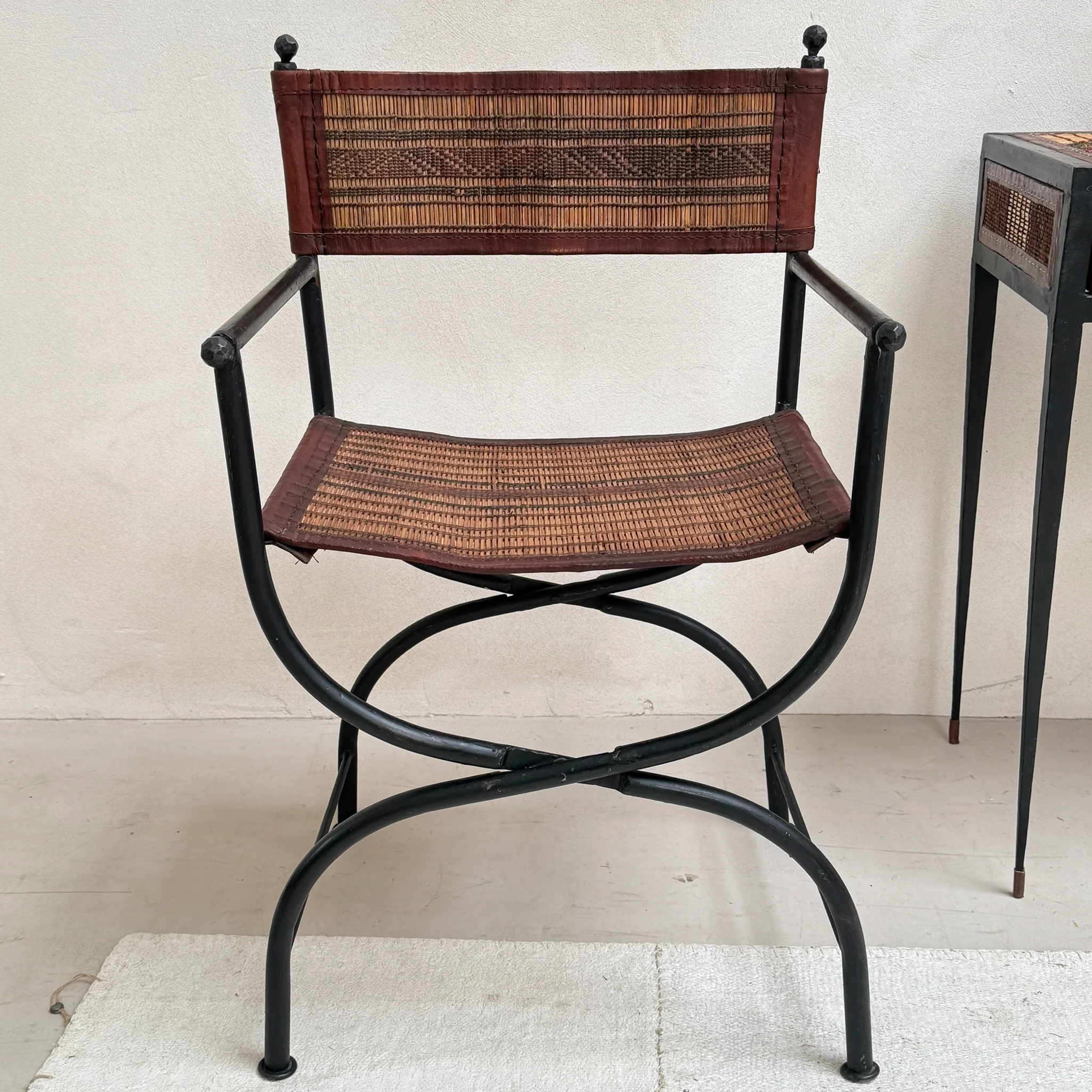 Antique Nomadic Patterned Campaign Chair - Image 2