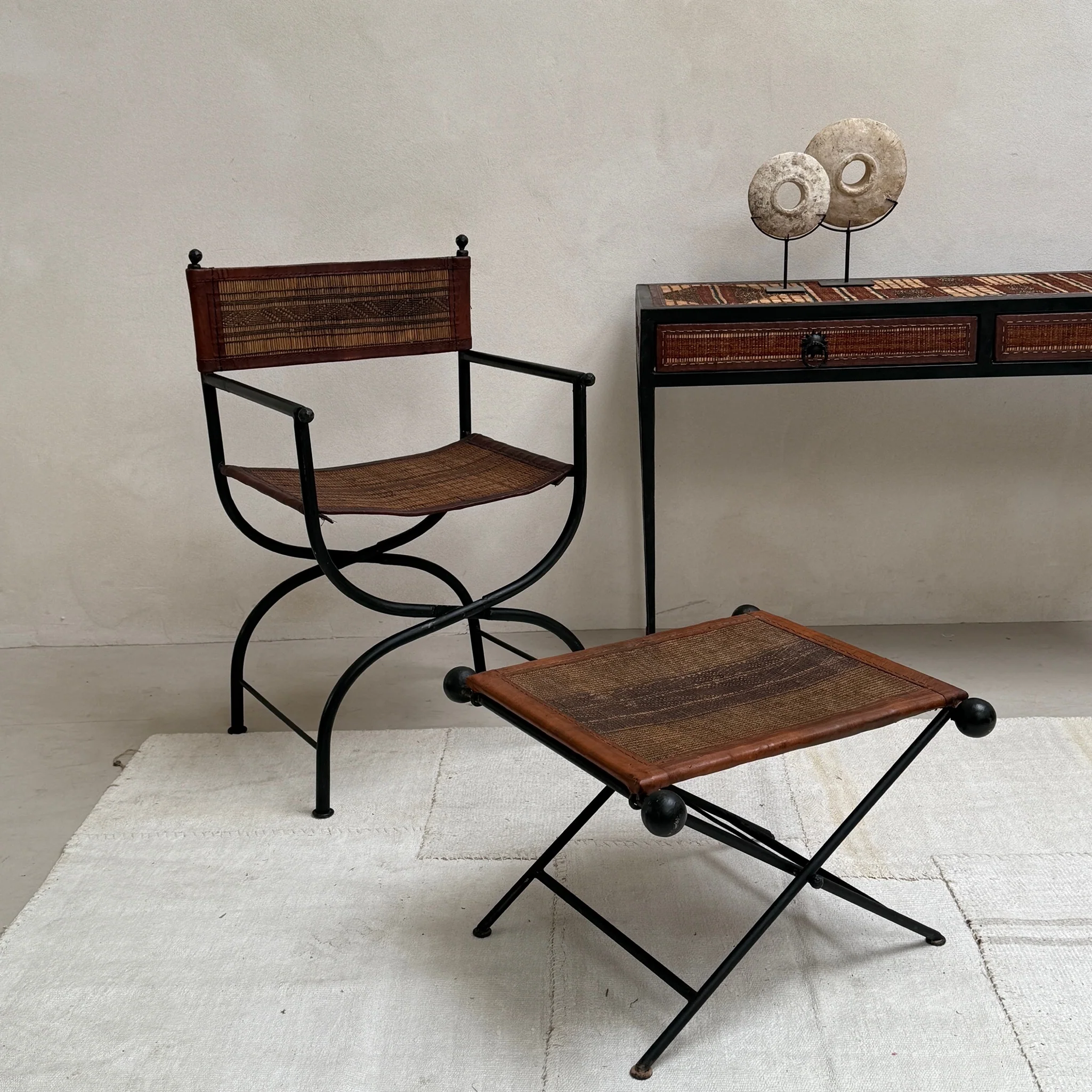 Antique Nomadic Patterned Campaign Chair - Image 3