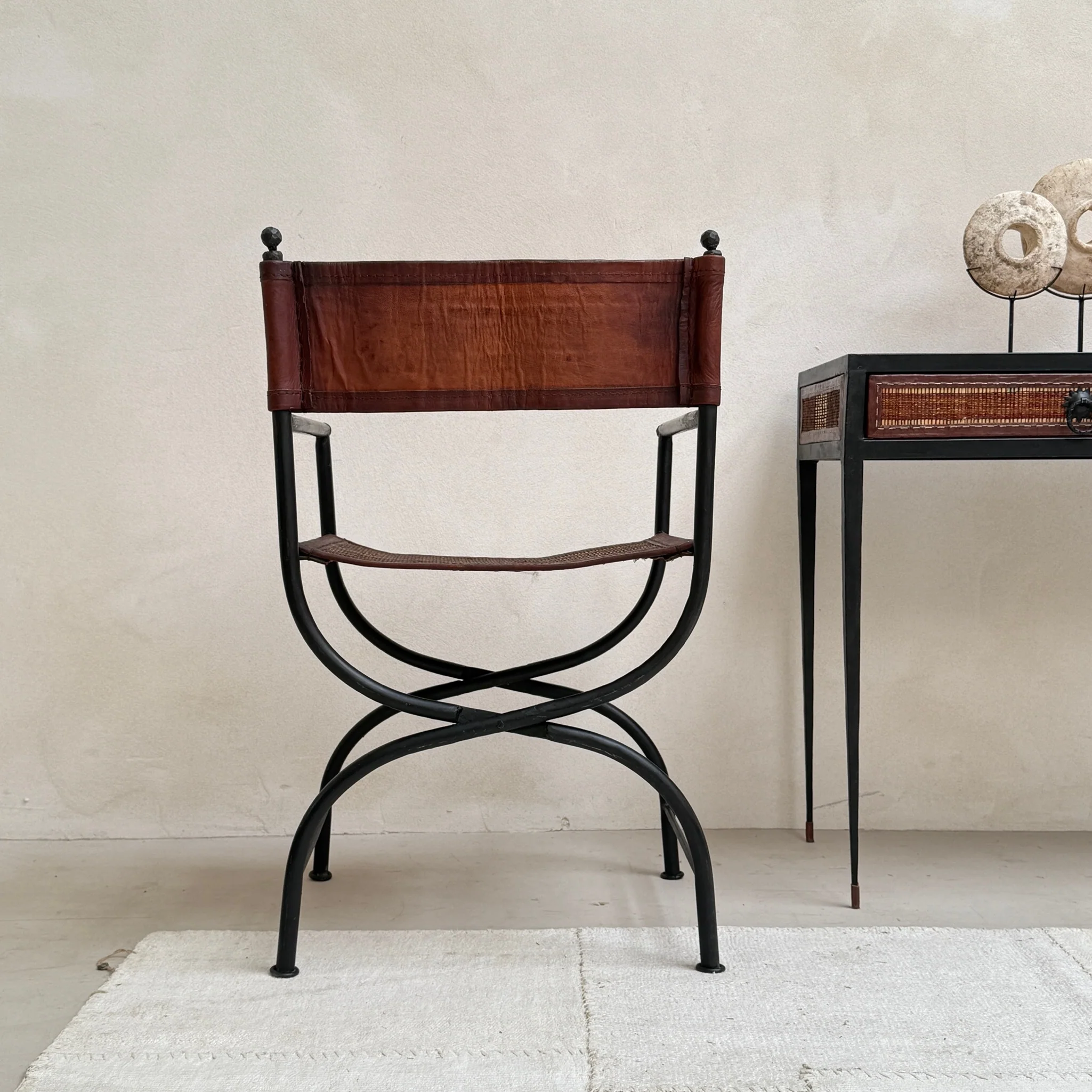 Antique Nomadic Patterned Campaign Chair - Image 4