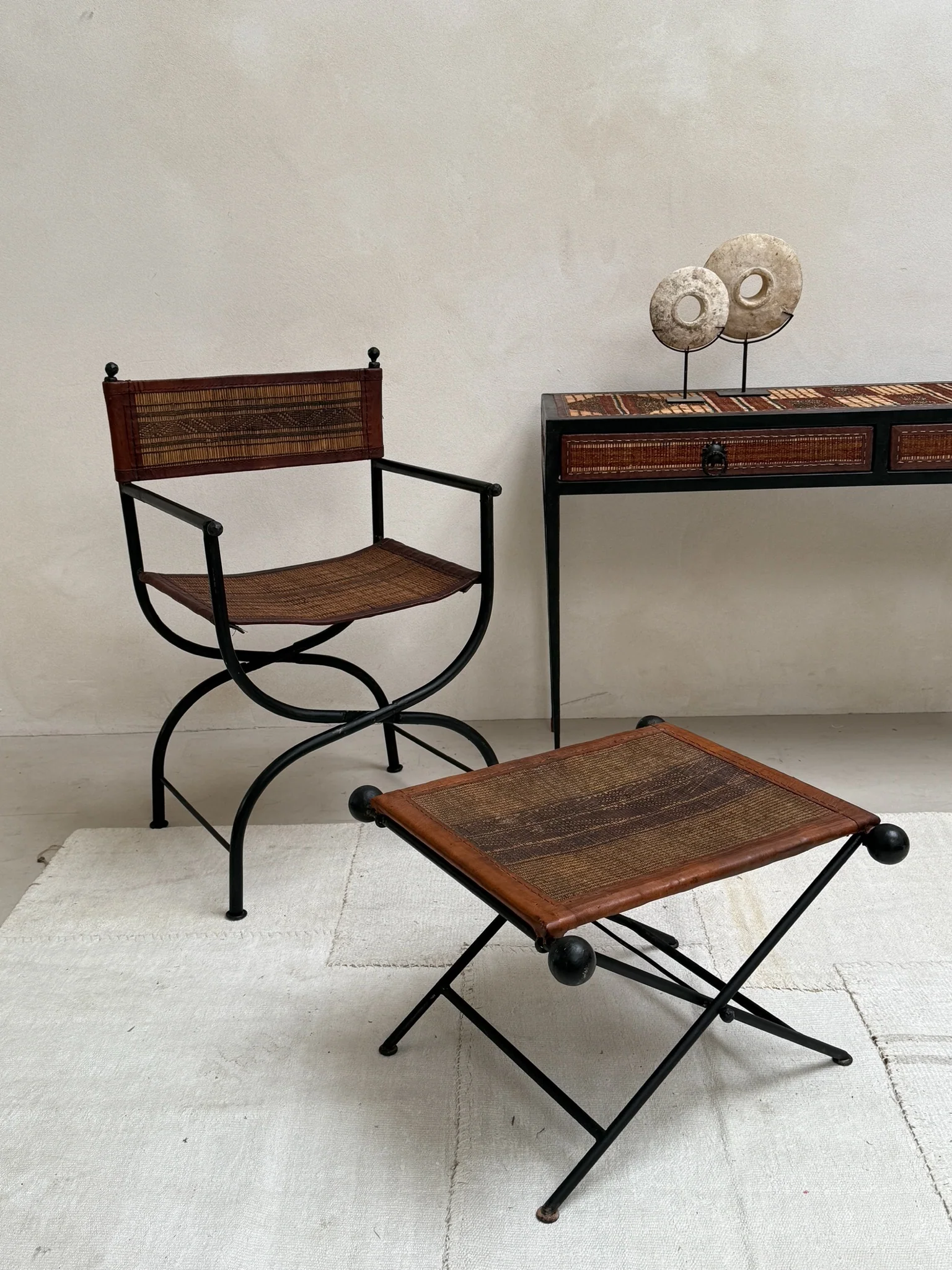 Antique Nomadic Patterned Campaign Chair - Image 5