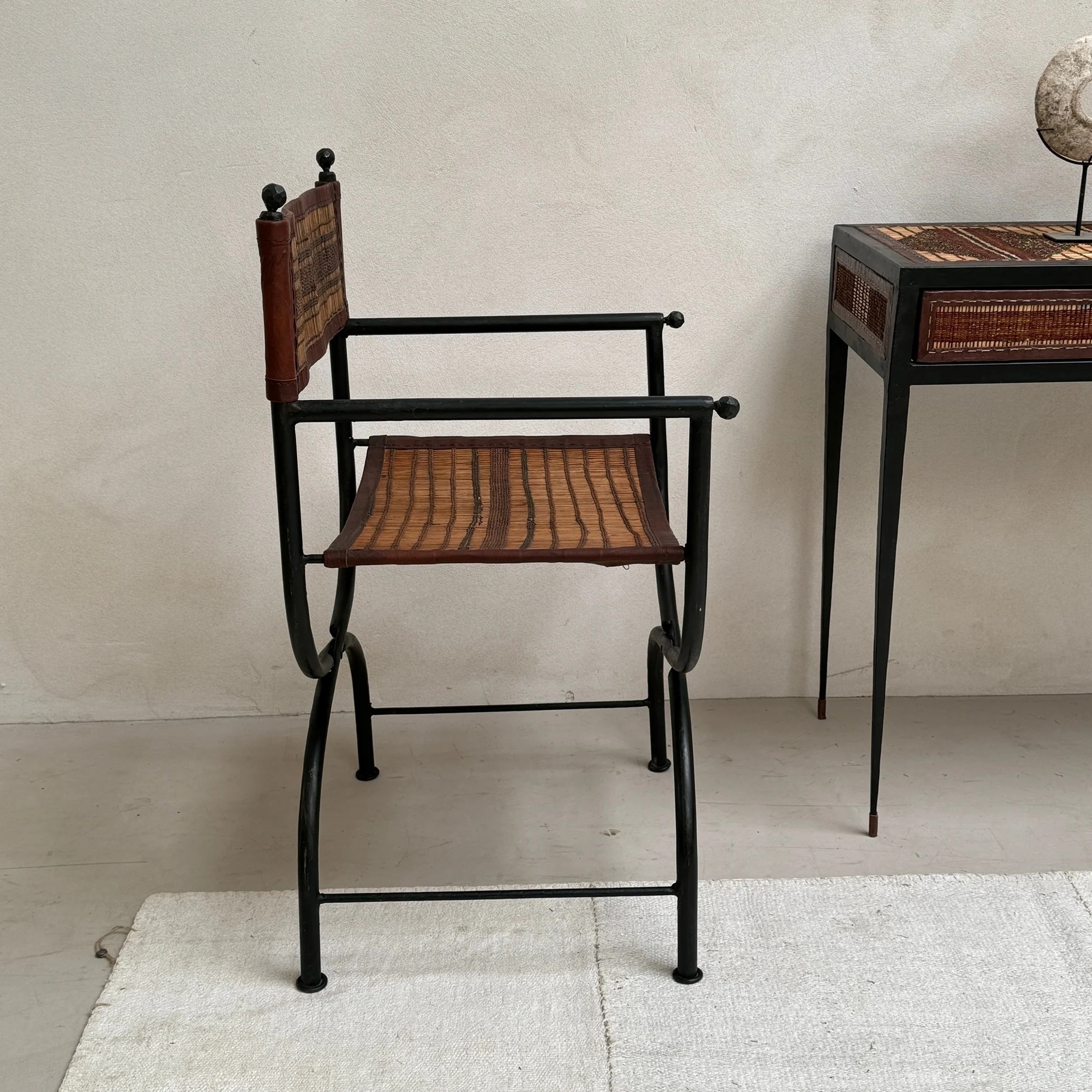 Antique Nomadic Patterned Campaign Chair - Image 6
