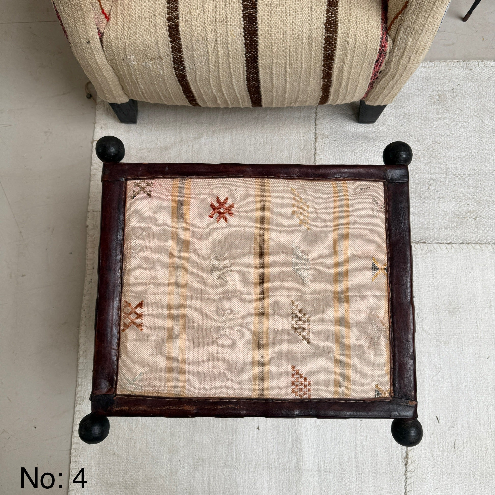 Antique Nomadic Textile Footstool - Image 13