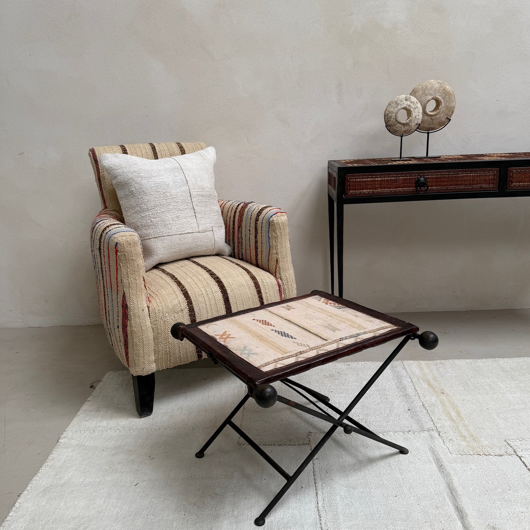 Antique Nomadic Textile Footstool - Image 15