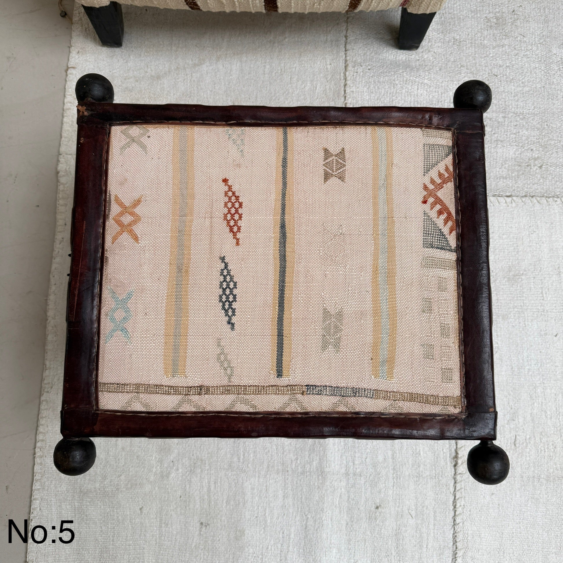 Antique Nomadic Textile Footstool - Image 16