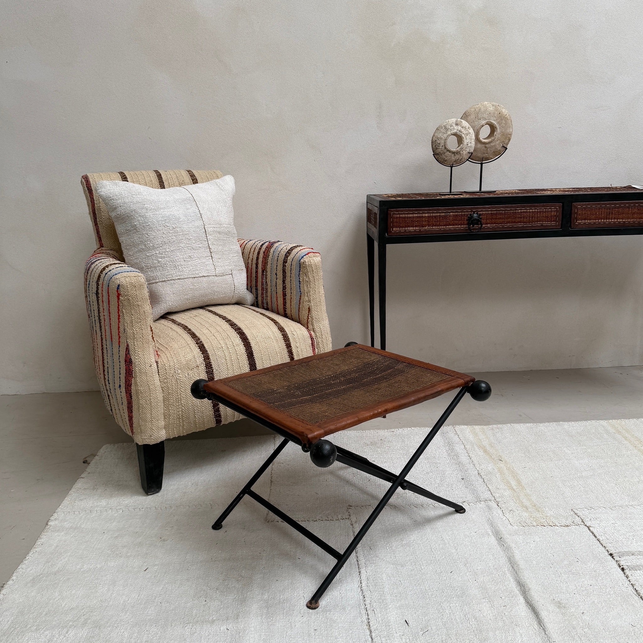Antique Nomadic Textile Footstool - Image 17