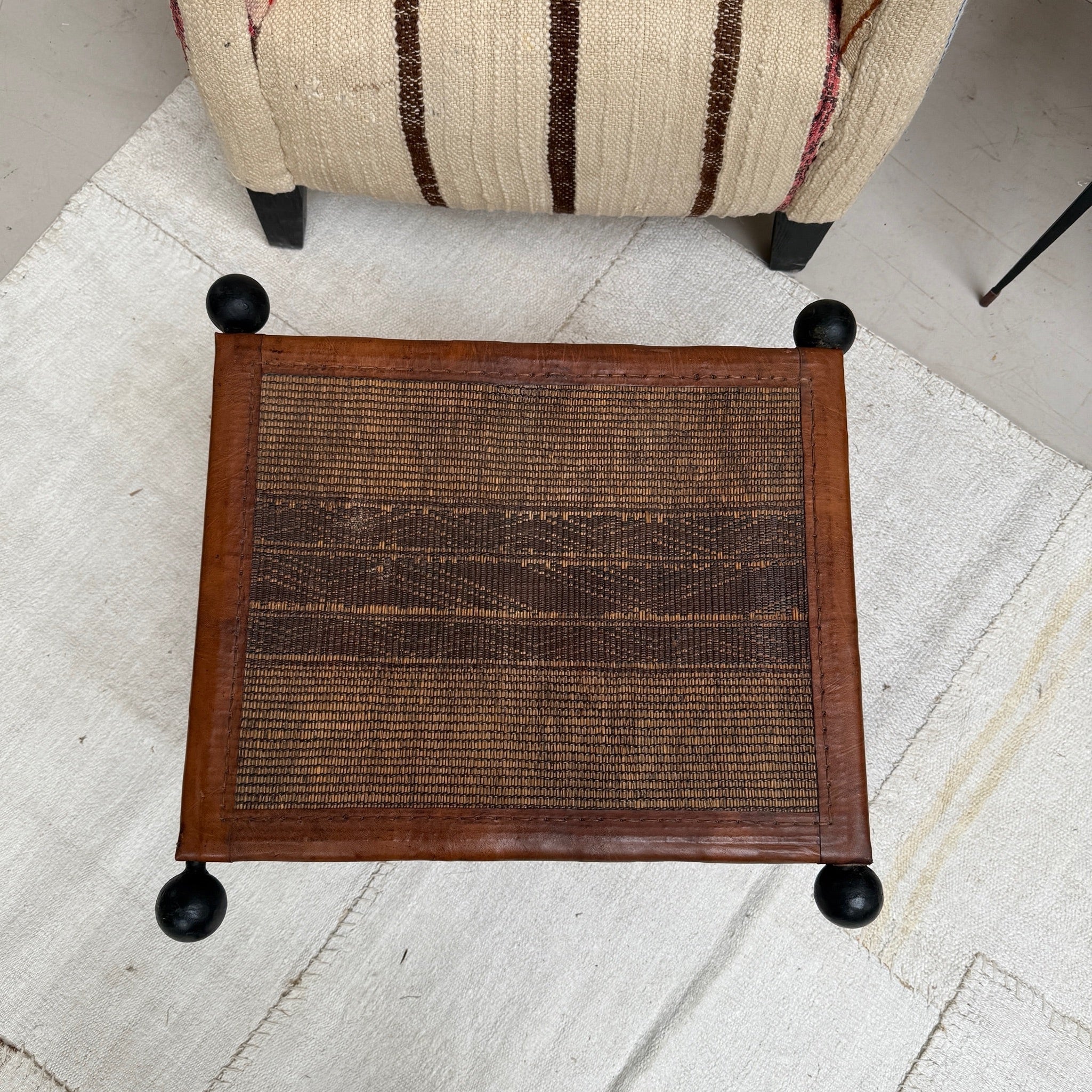 Antique Nomadic Textile Footstool - Image 18