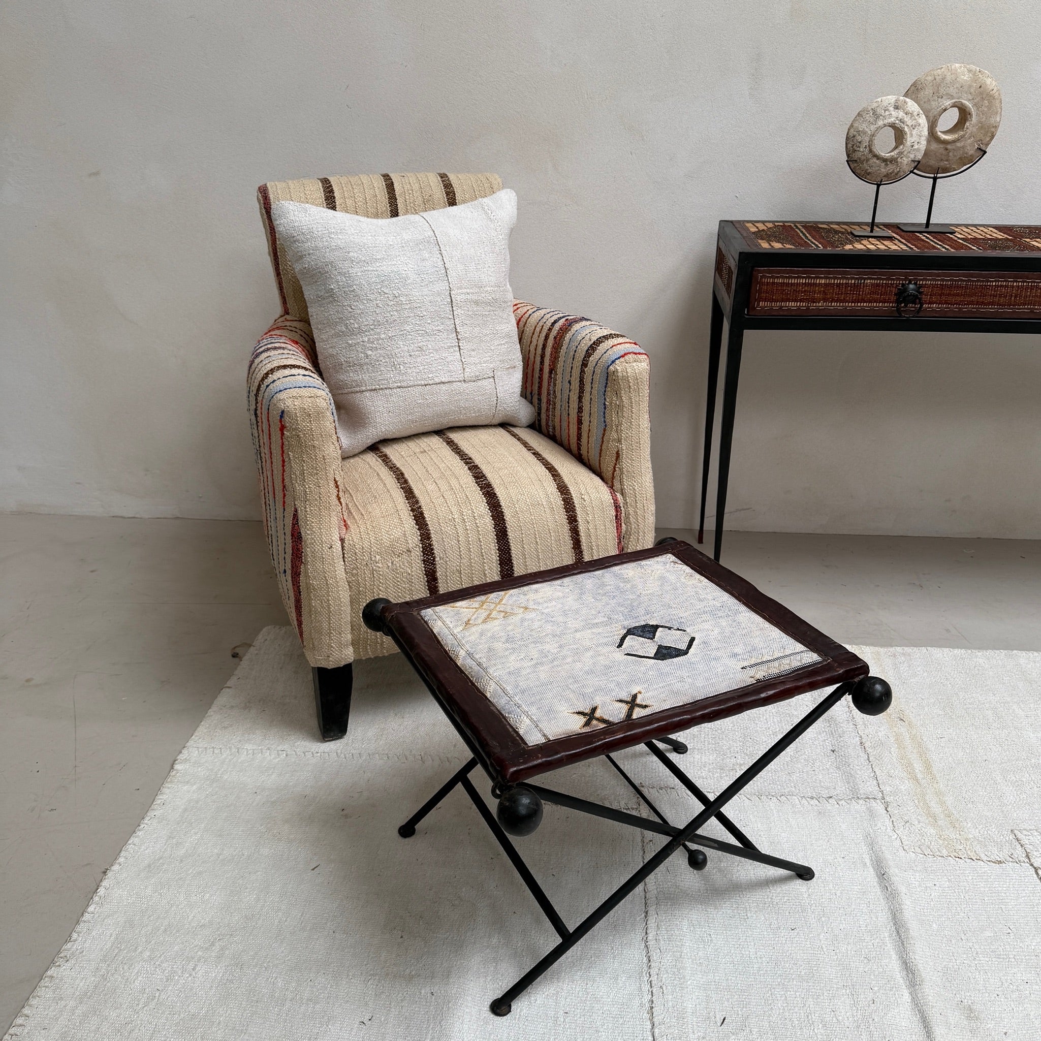 Antique Nomadic Textile Footstool - Image 2