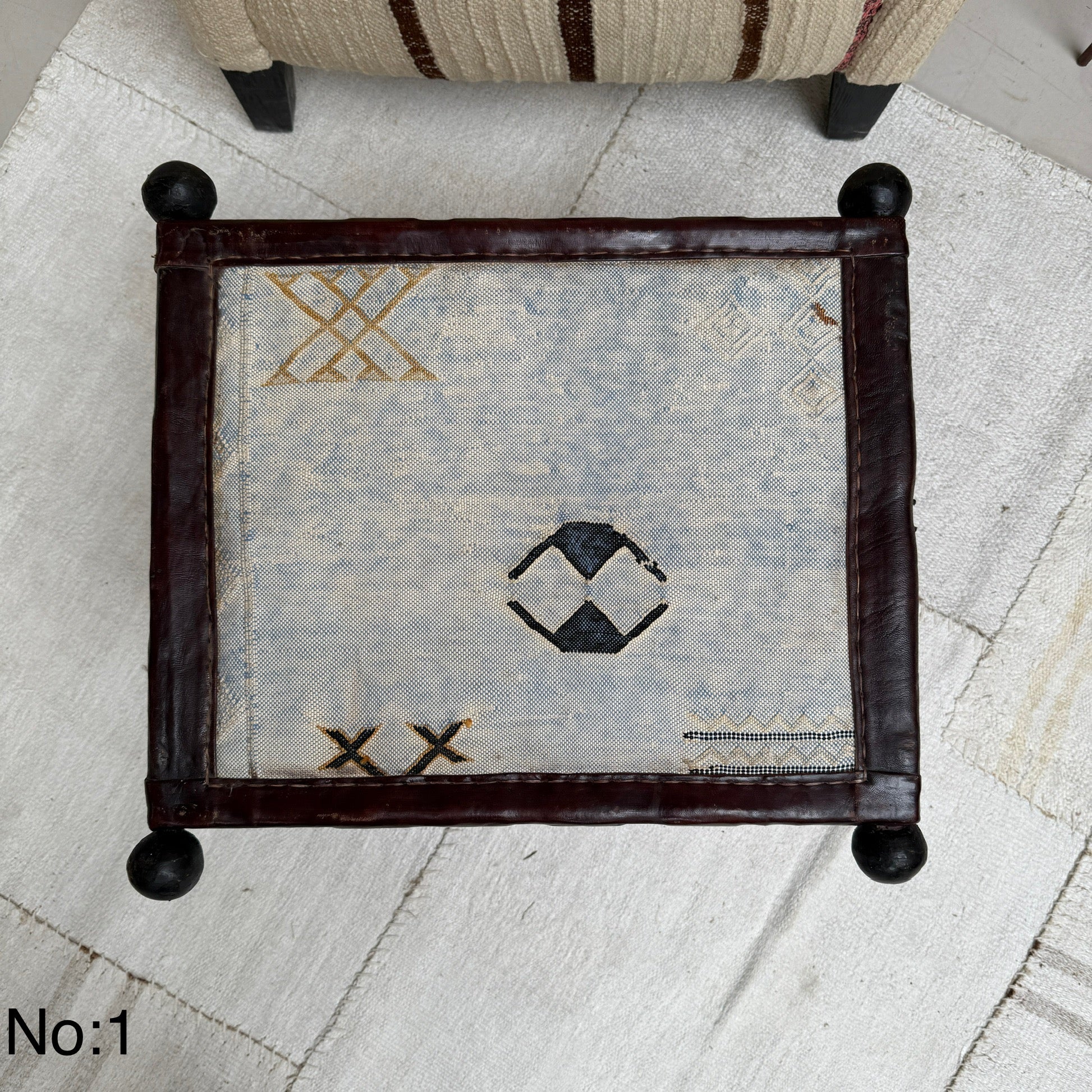 Antique Nomadic Textile Footstool - Image 4