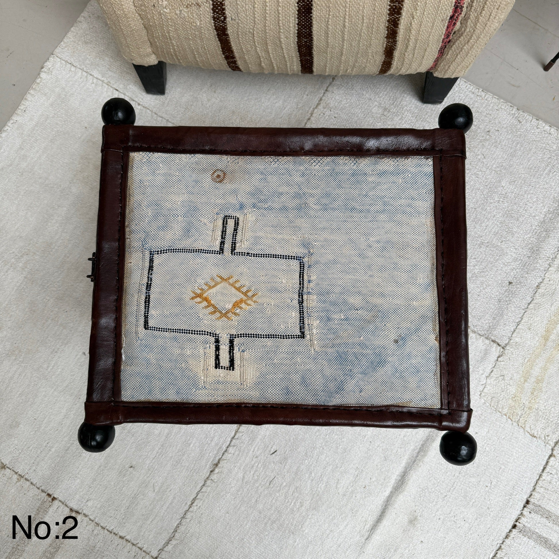 Antique Nomadic Textile Footstool - Image 7