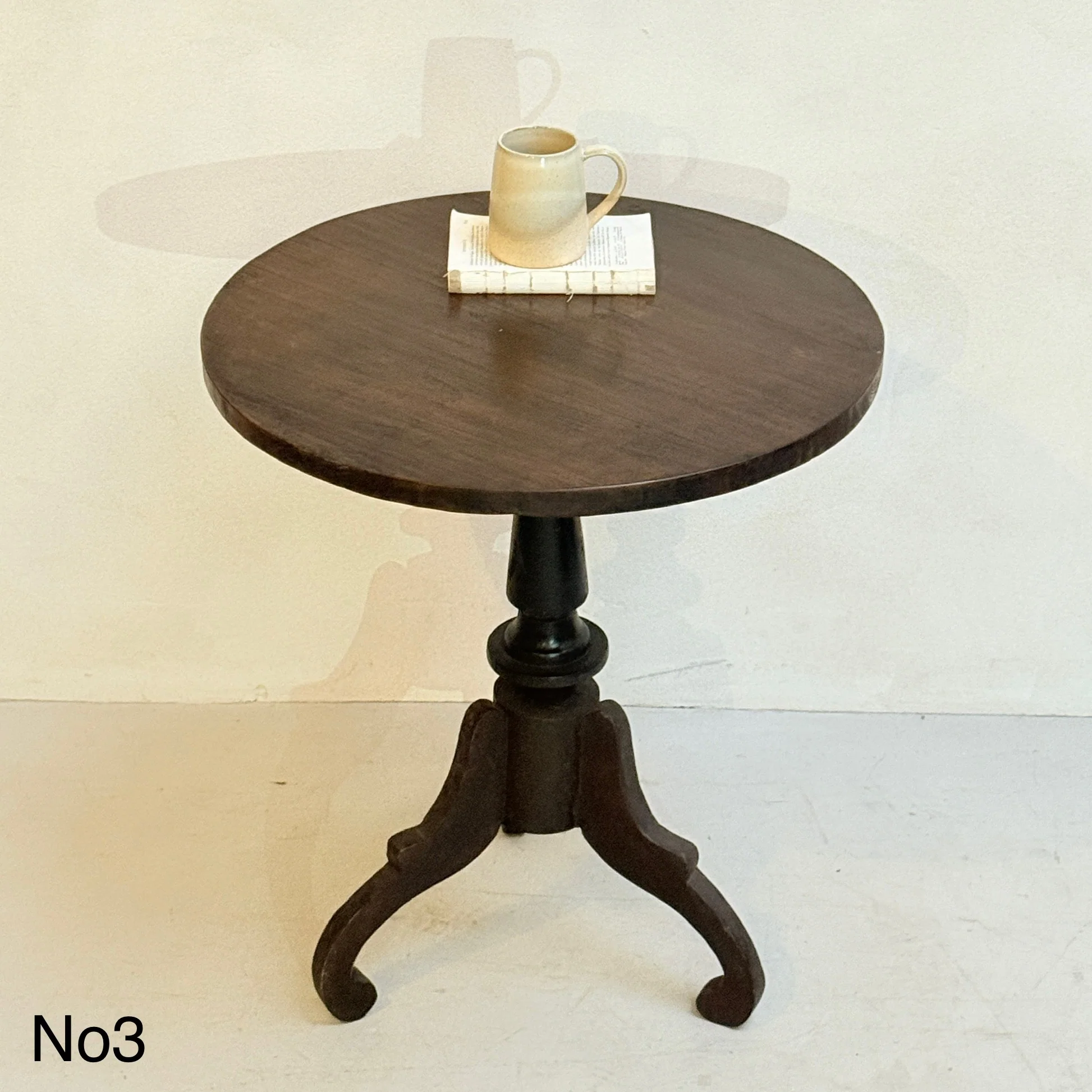Antique Pedestal Round Side Tables - Image 5