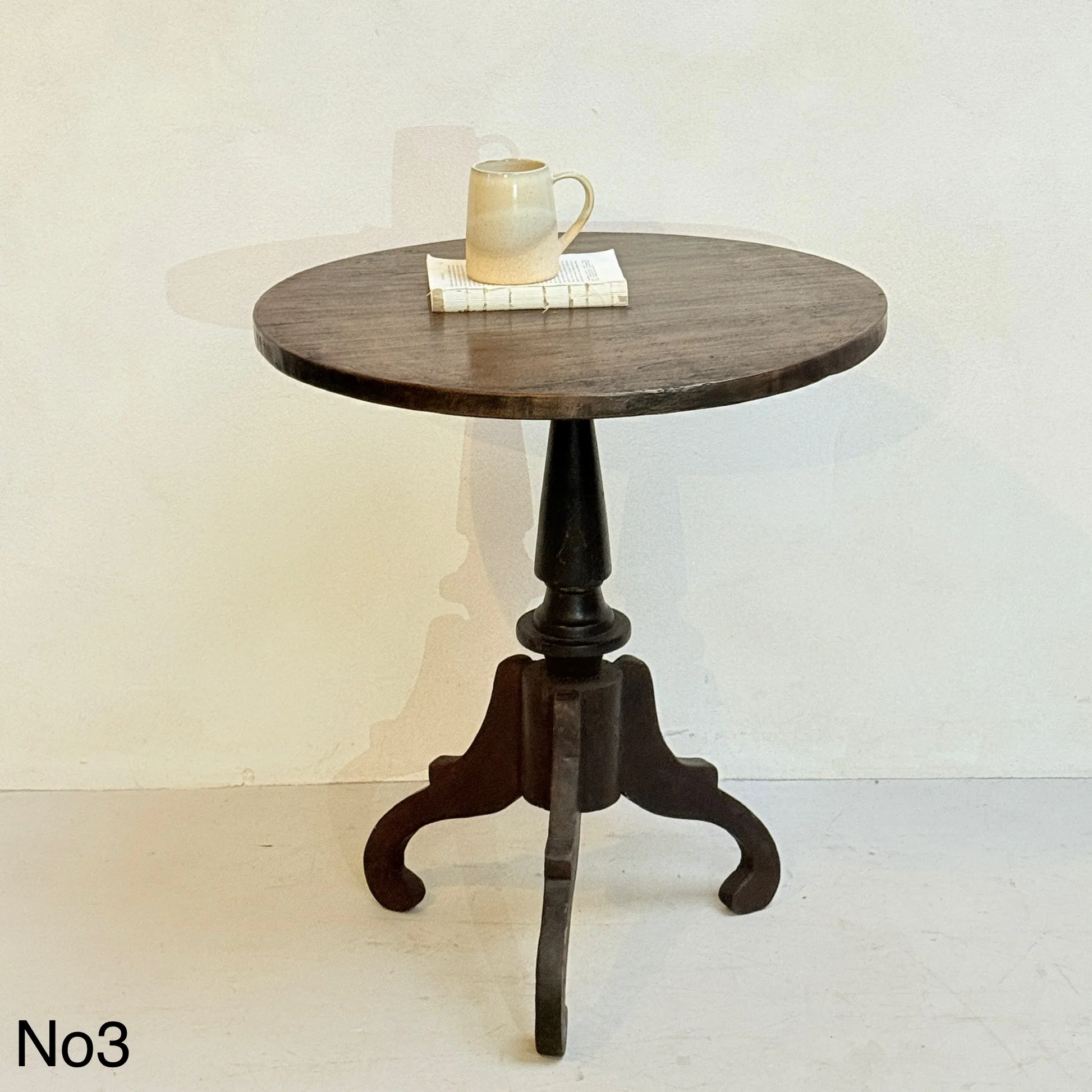 Antique Pedestal Round Side Tables - Image 6