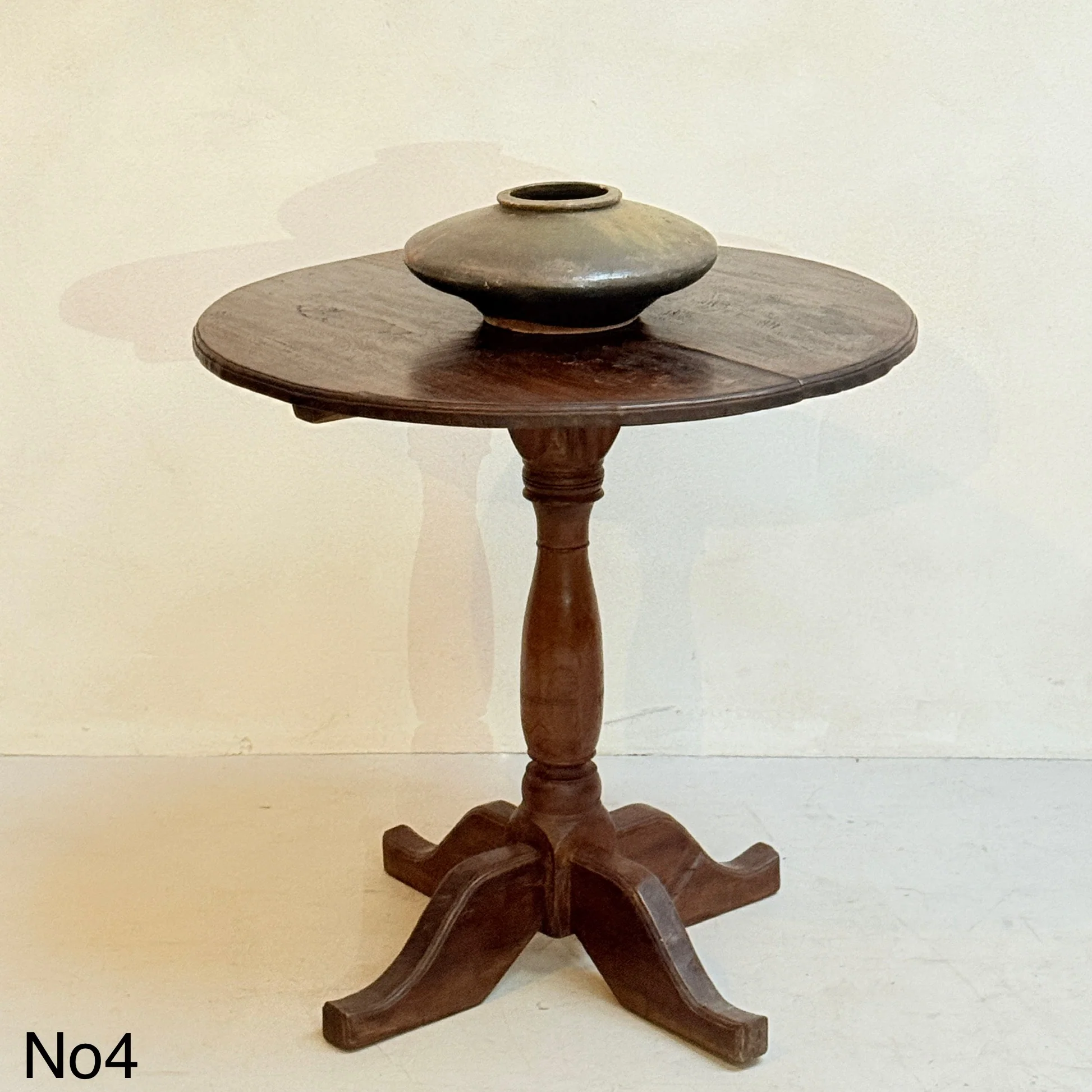 Antique Pedestal Round Side Tables - Image 7