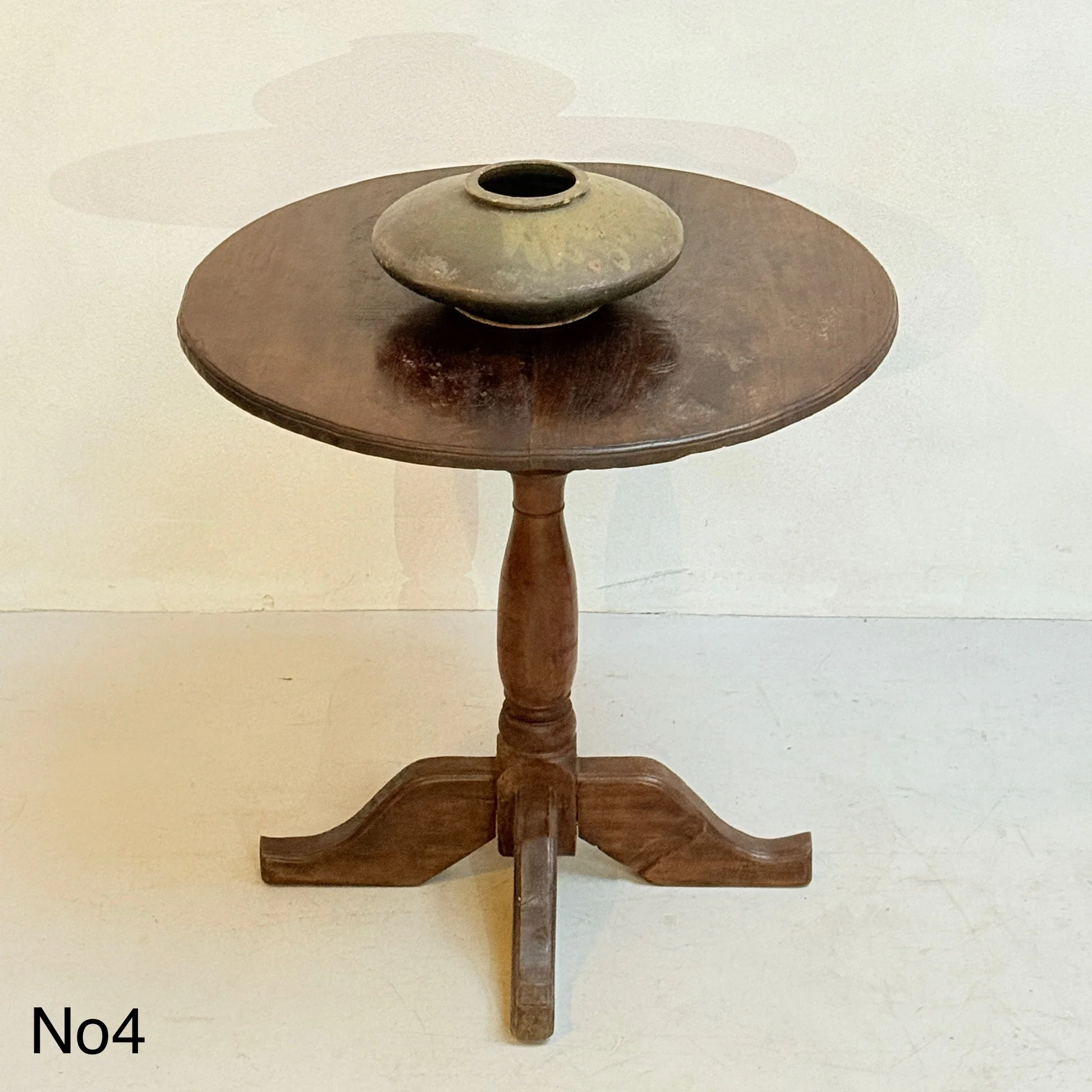 Antique Pedestal Round Side Tables - Image 8