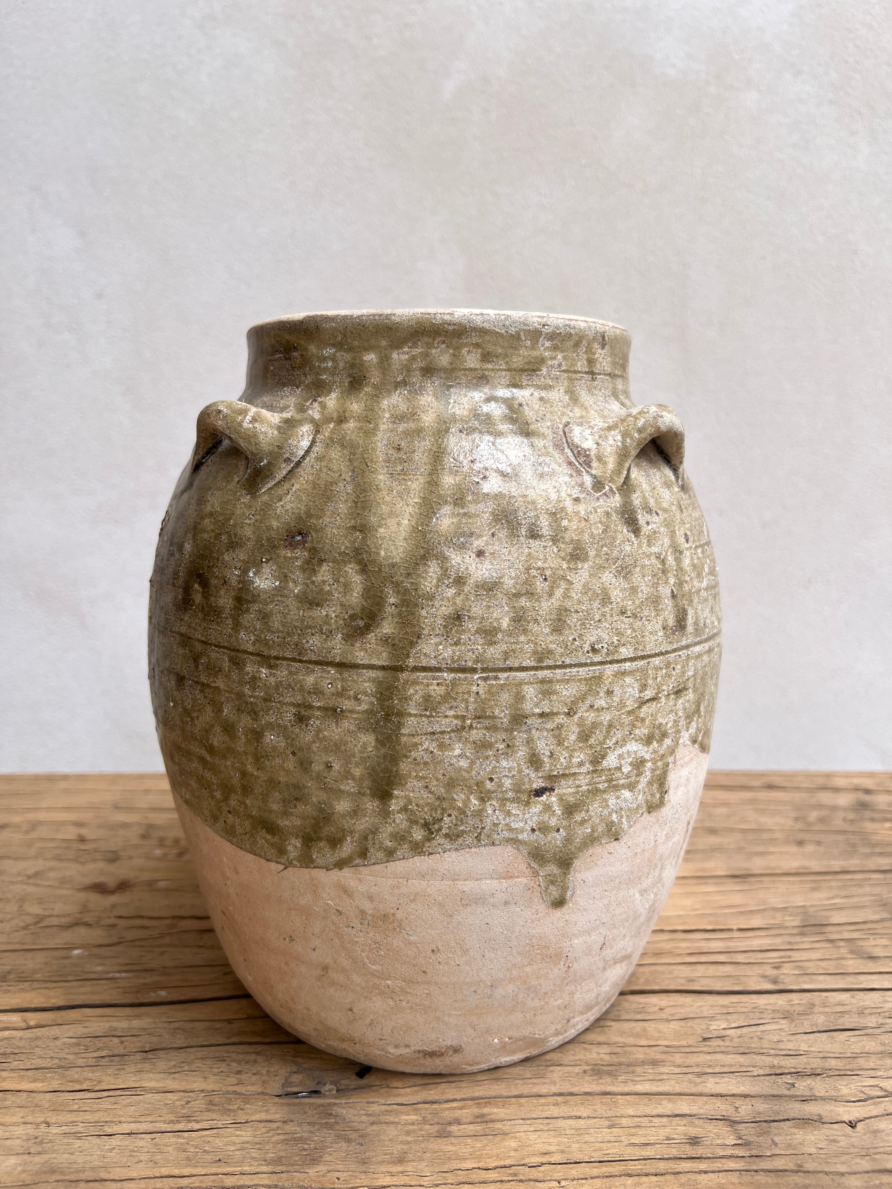 Antique Pelambang Green Preserve Pot | Medium