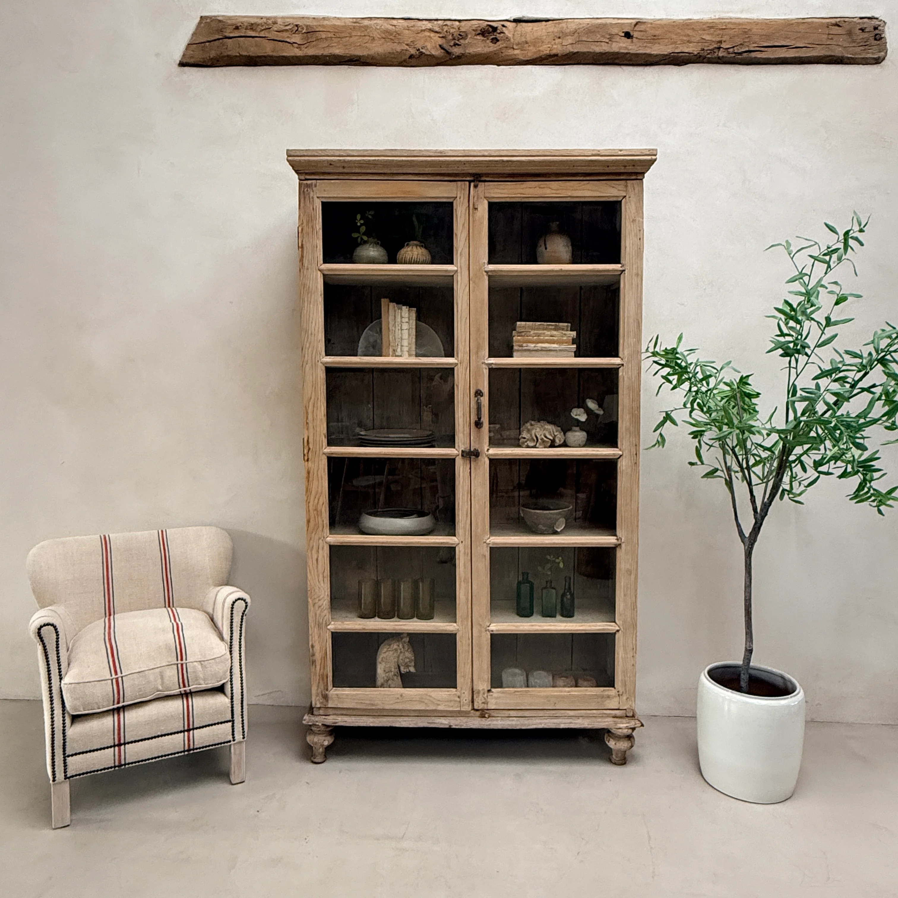 Antique Pine Glazed Armoire | Bourton