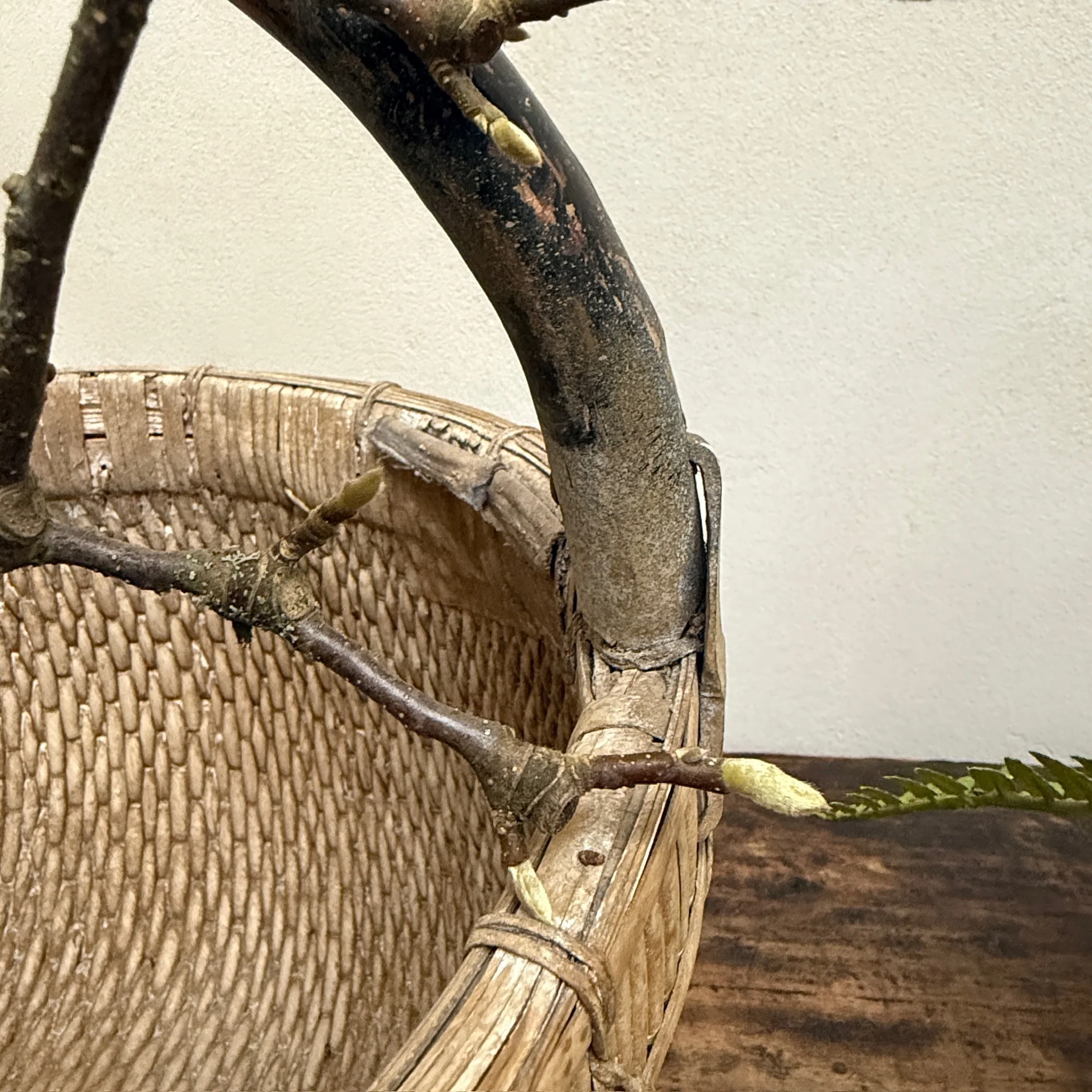Antique Round Woven Market Basket - Image 5