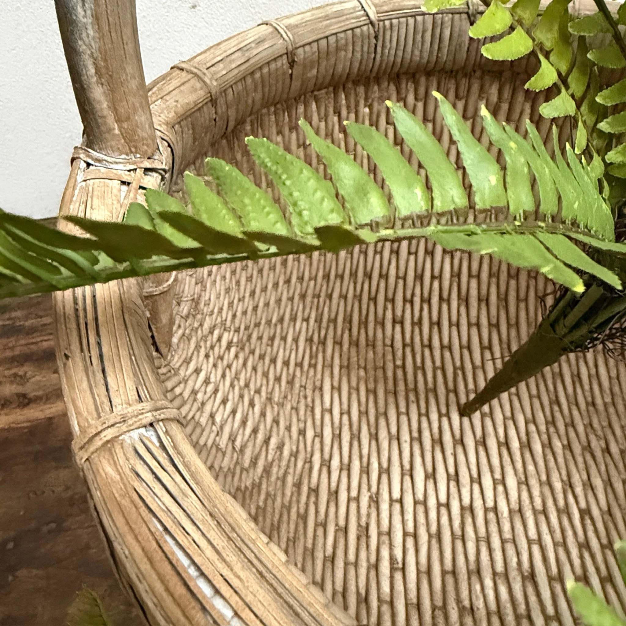 Antique Round Woven Market Basket - Image 9