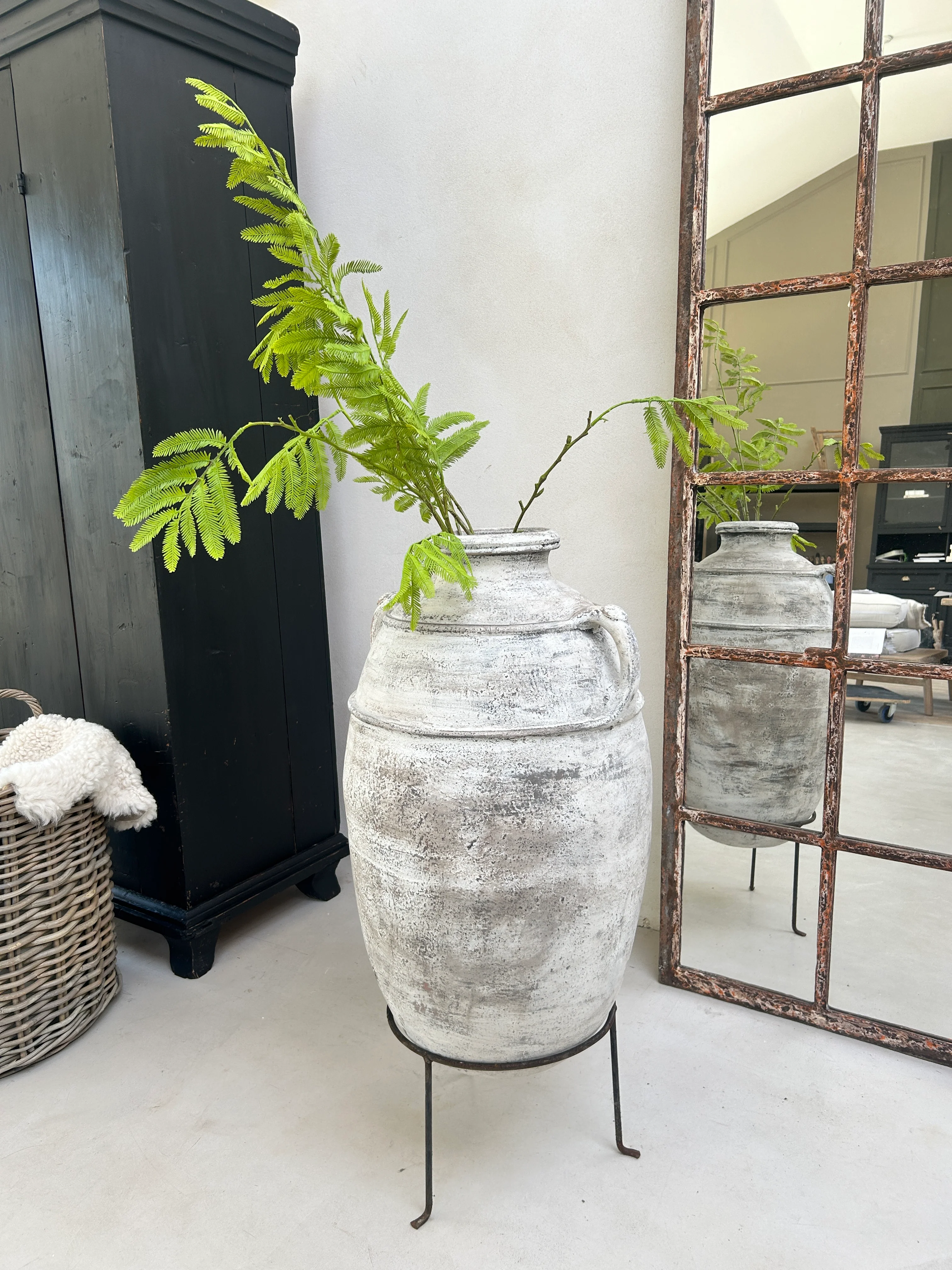Large Antique Rustic Clay Urn | Fez - Image 6