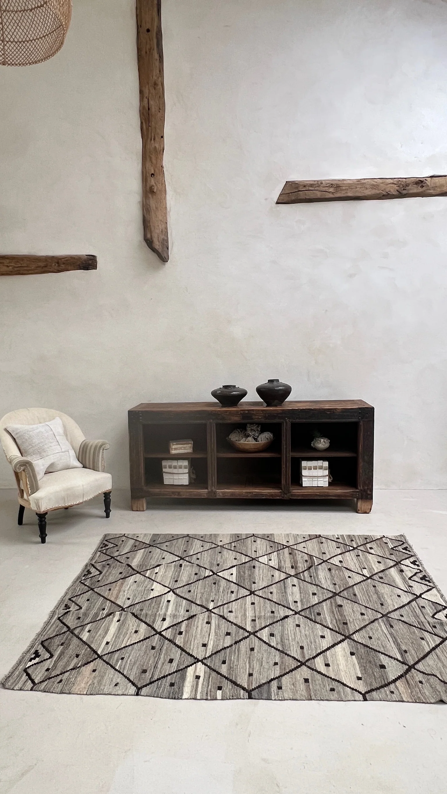 Antique Rustic Shop Counter Open Cabinet | Etna - Image 12